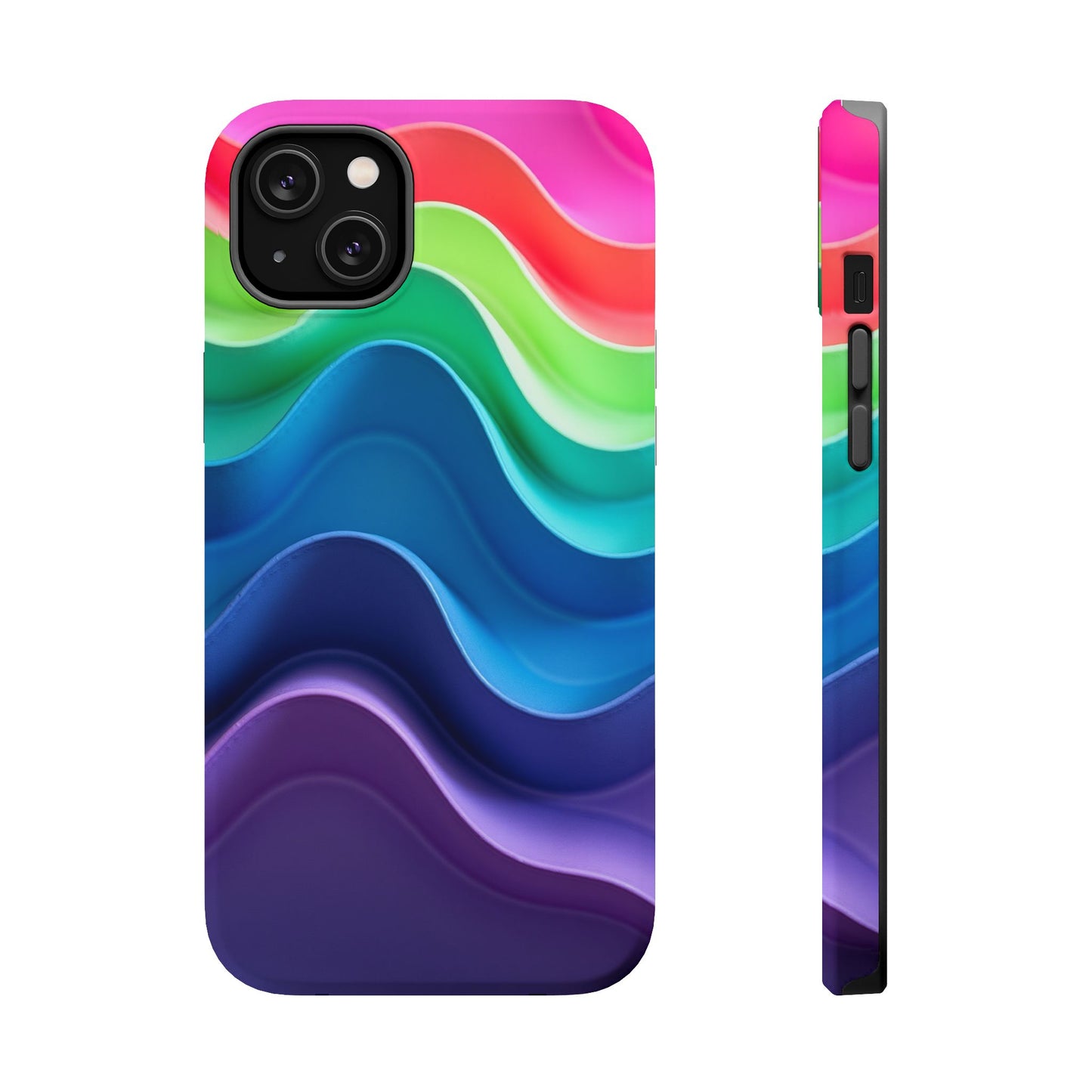Rainbow Wave Phone Case - Aesthetic Ocean Design | iPhone 14-17 Cases | Nature Gifts for Her, Colorful Trendy Accessory