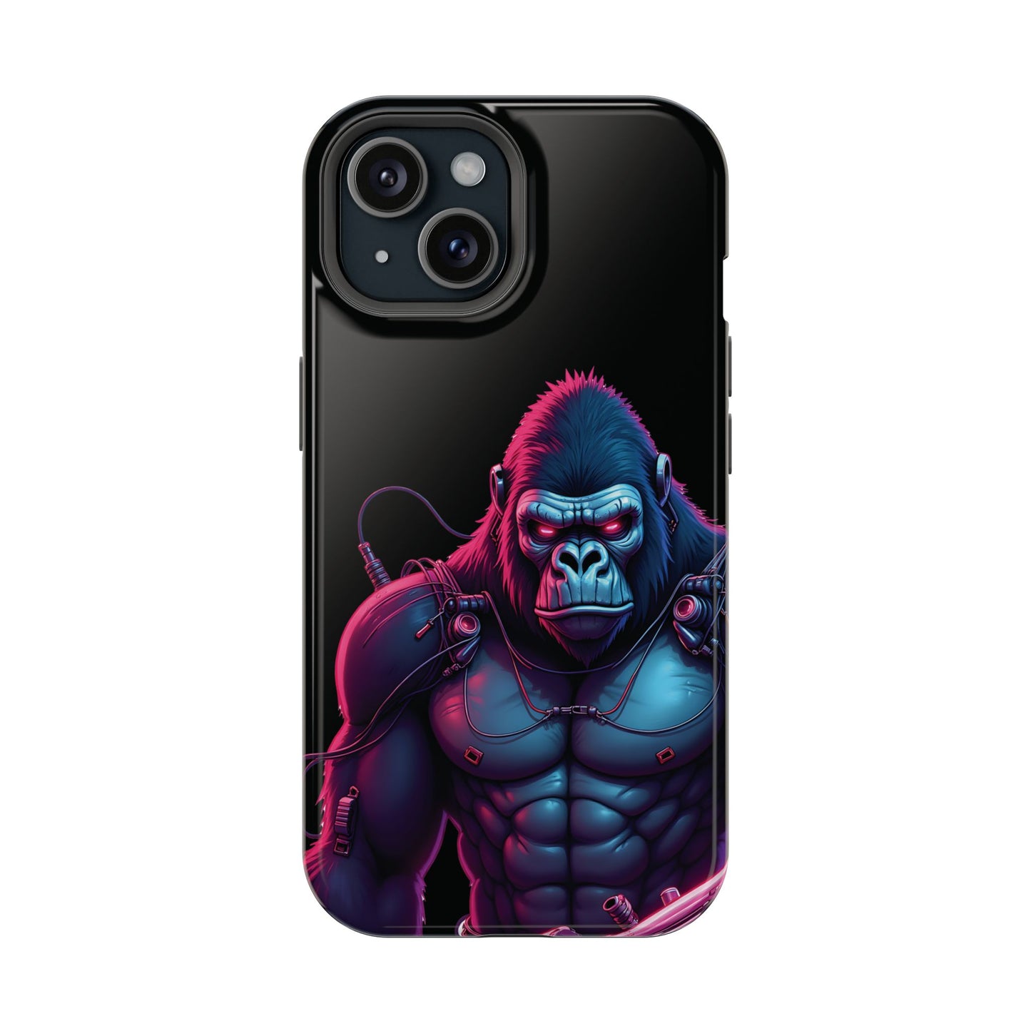 Cyber Primal Phone Case – Neon Power, Gorilla Strength
