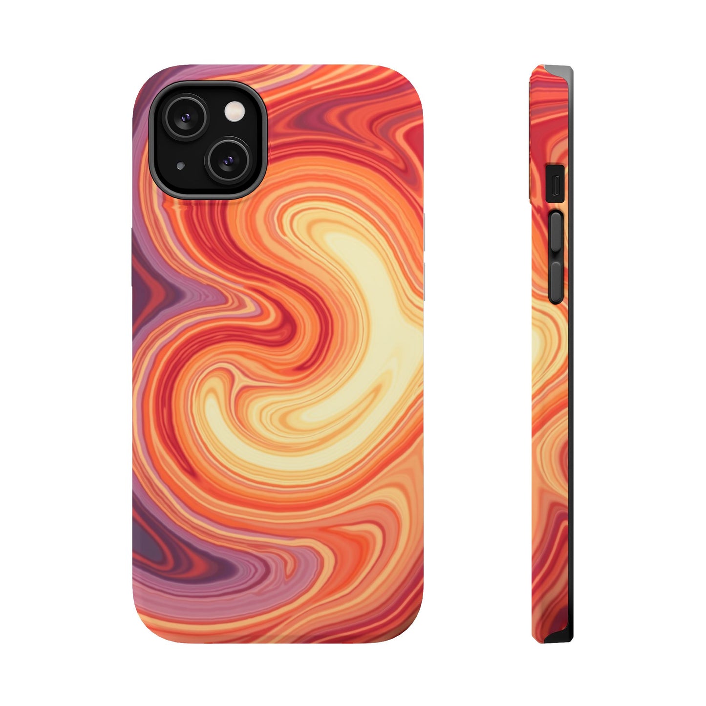 Sunset Phone Case - Orange Aesthetic iPhone Case, Warm Gift Idea, Trendy Swirl Design