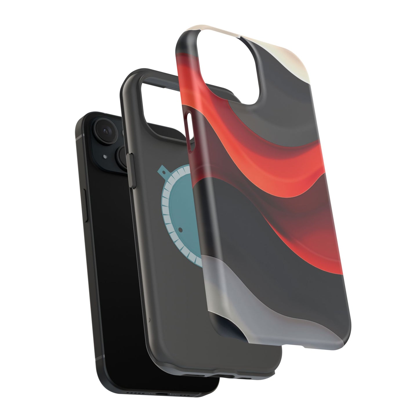 Red Wave Phone Case - Abstract Aesthetic iPhone Case | Modern Art Design | Gifts for Her | Dramatic Crimson Style