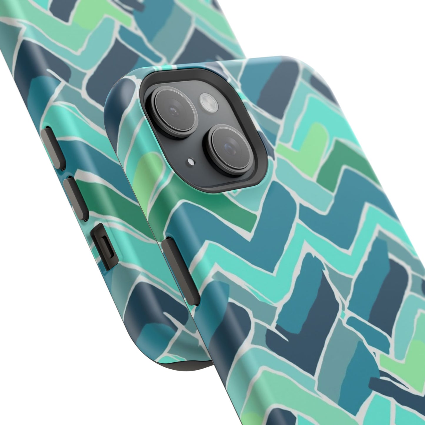 Watercolor Chevron Phone Case β Aesthetic Soft Pastel Phone Cover for iPhone | Unique Artistic Design with Floral Accents
