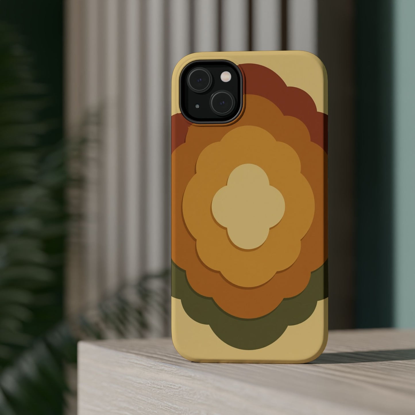 Retro Layered Bloom iPhone Case - 70s Flower Power Design, Vintage Aesthetic Gift Idea
