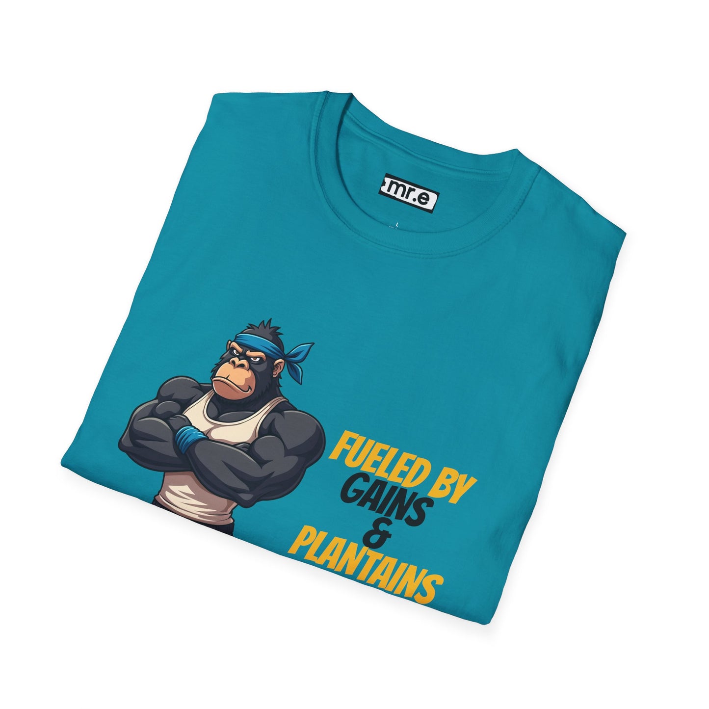 Fueled by Gains & Plantains β Funny Gym Gorilla T-Shirt