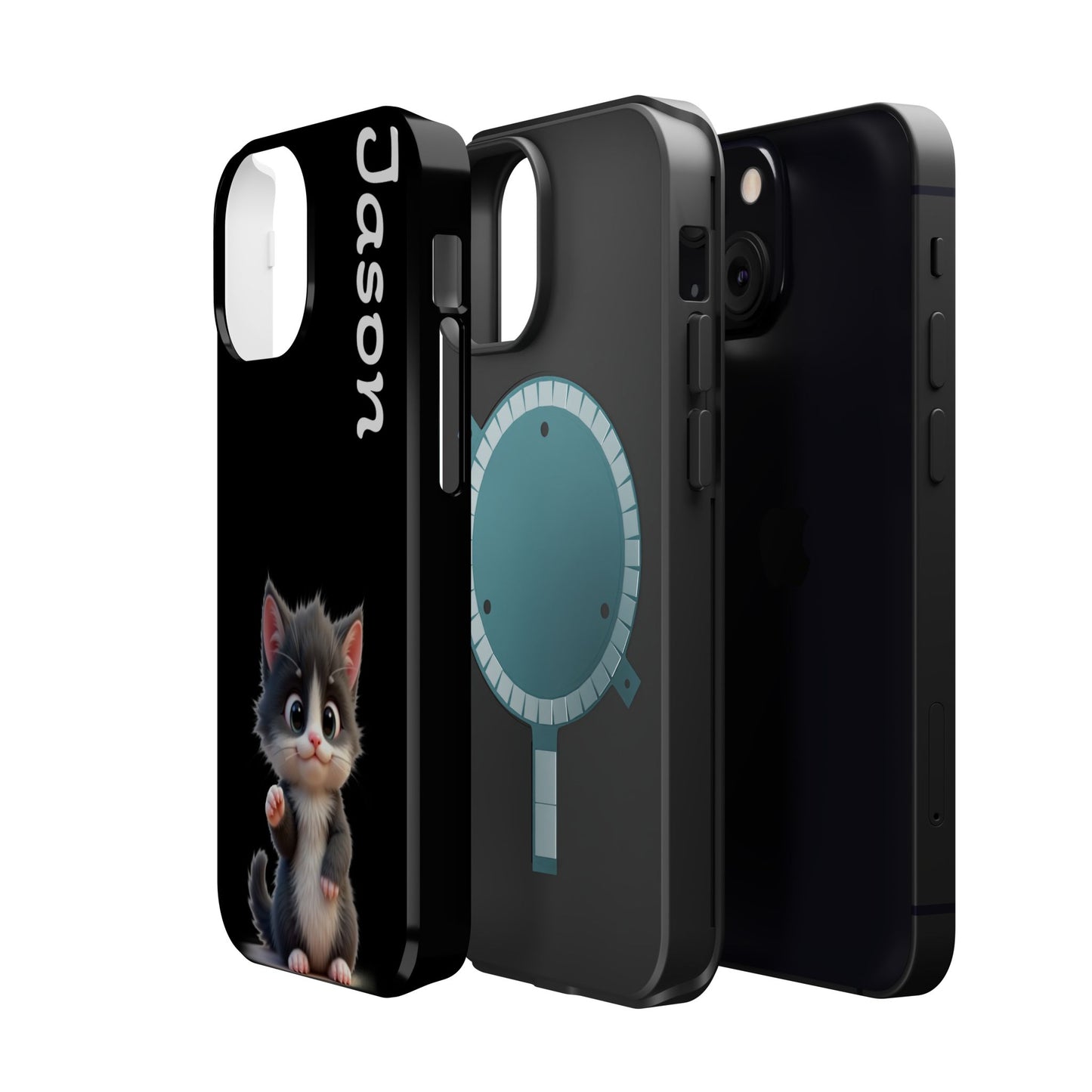 Personalized Kitten Phone Case - Custom Name Cat Lover Gift | Cute Black iPhone Cases for Women & Girls