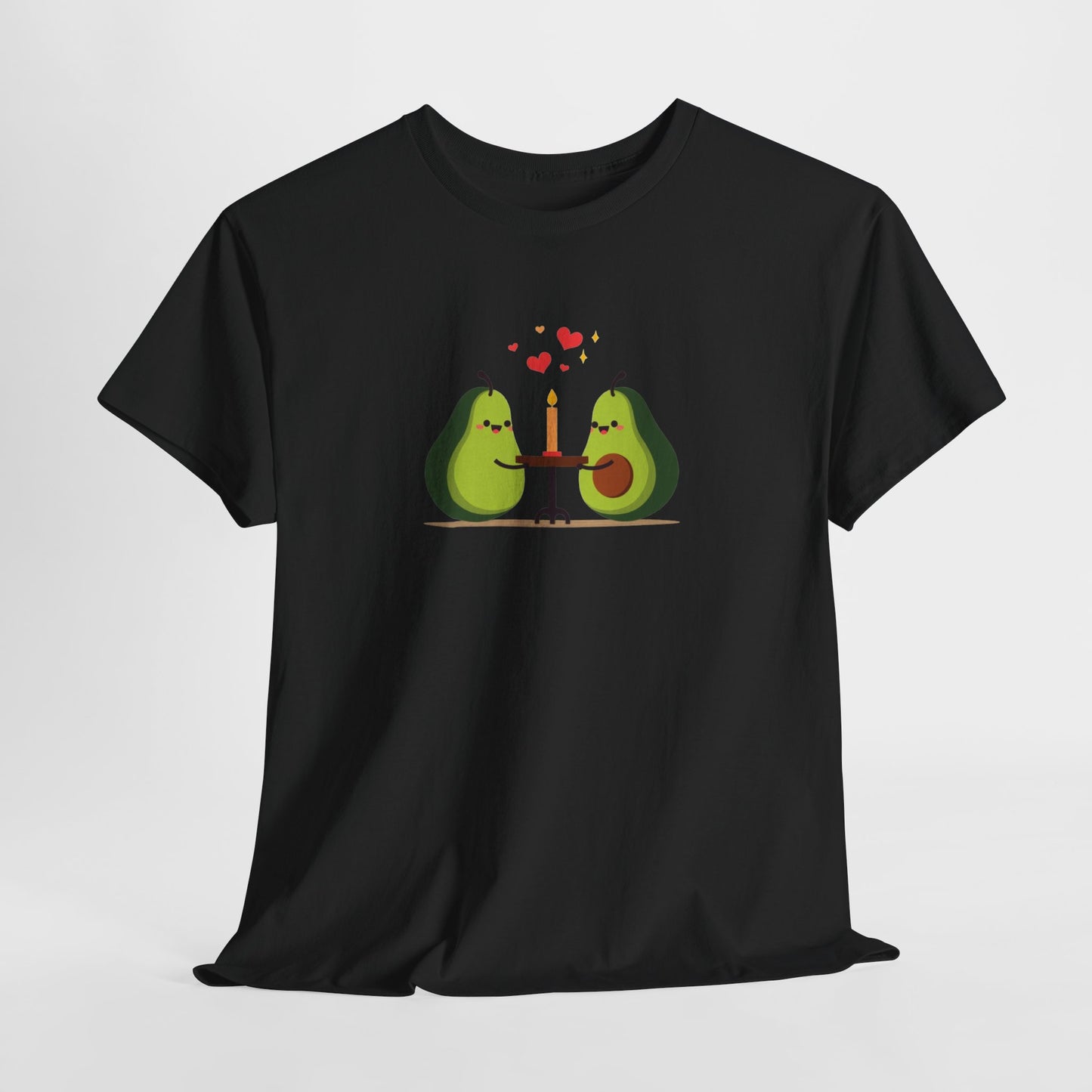 Cute Avocado Couple T-Shirt – “Avocuddles Date Night” – Funny Romantic Tee for Foodie Lovers & Veggie Fans