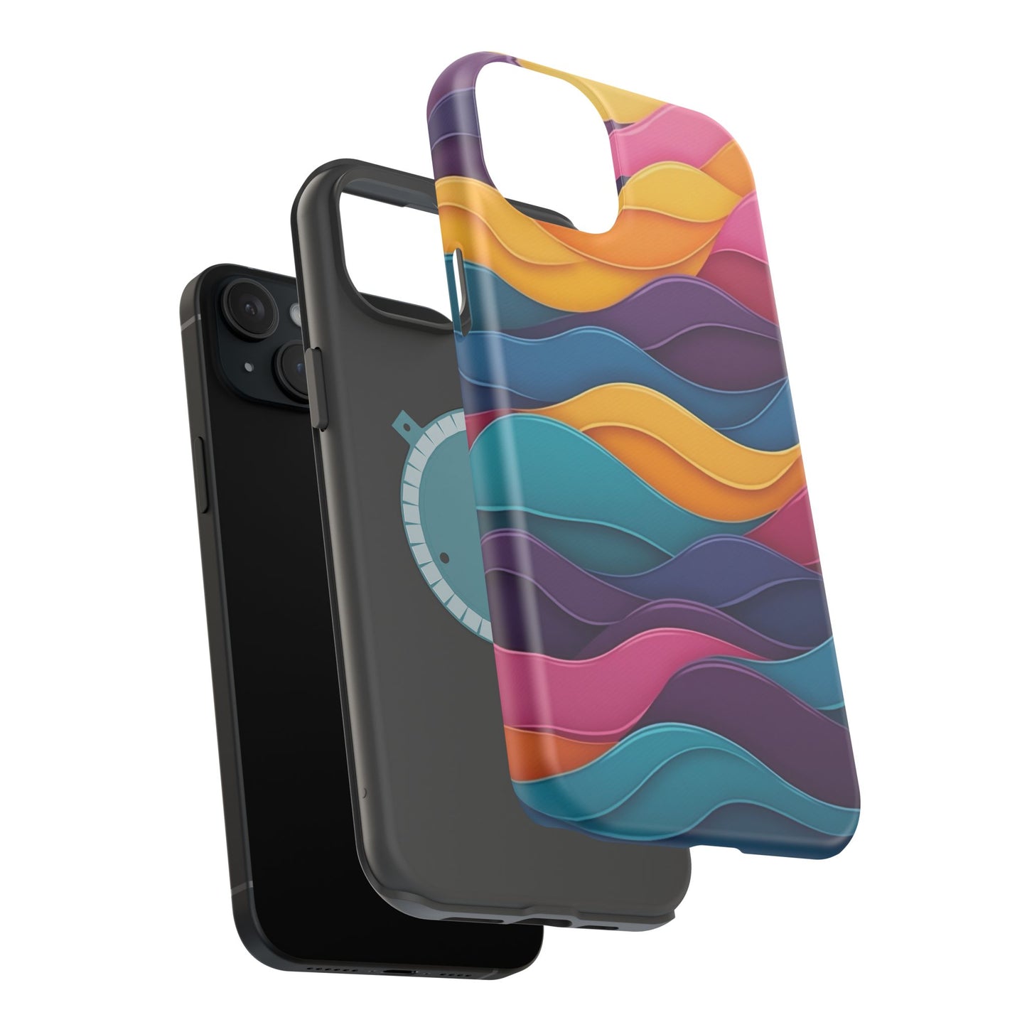 Colorful Wave Phone Case - Aesthetic iPhone Case, Bright Gift Idea, Trendy Summer Accessory