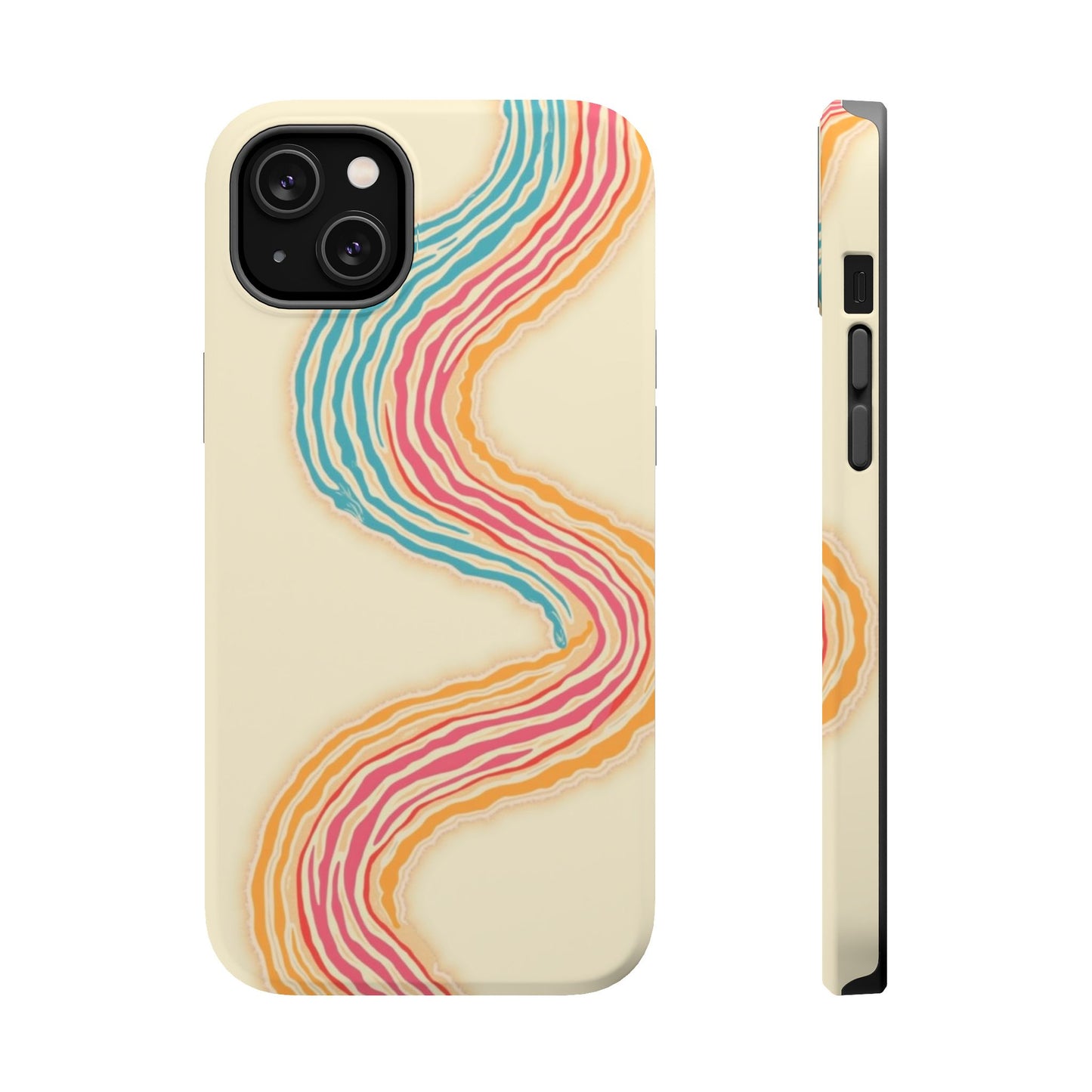 Abstract Flow Phone Case - Pastel Streamline Design
