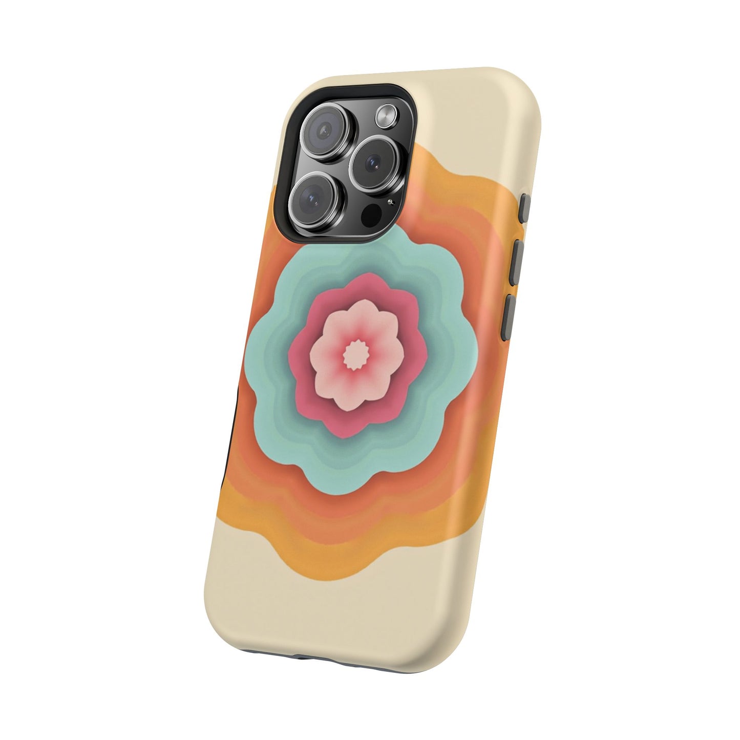 Retro Flower Phone Case - 70s Aesthetic iPhone Case, Vintage Gift Idea, Layered Floral Design