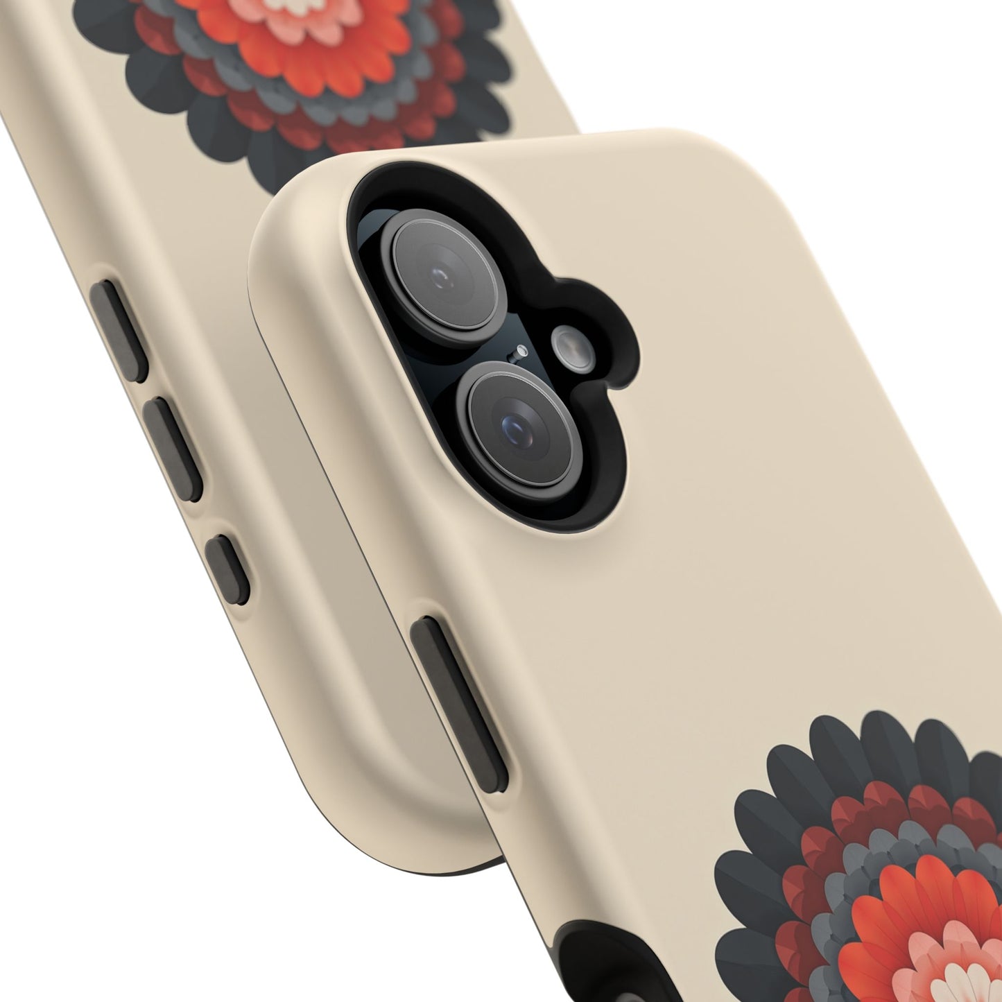 Red & Black Mandala iPhone Case - Bohemian Flower Design, Aesthetic Gift Idea