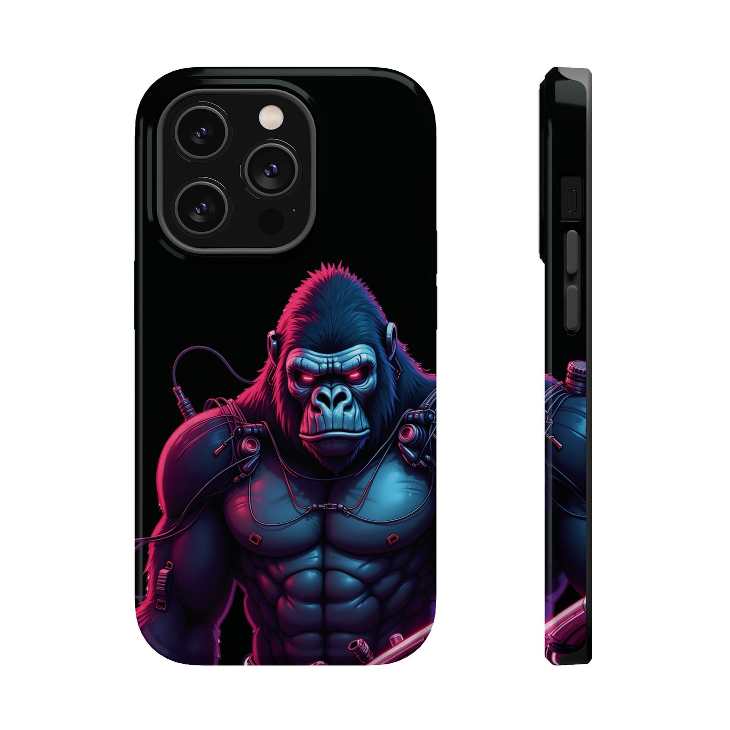 Cyber Primal Phone Case – Neon Power, Gorilla Strength