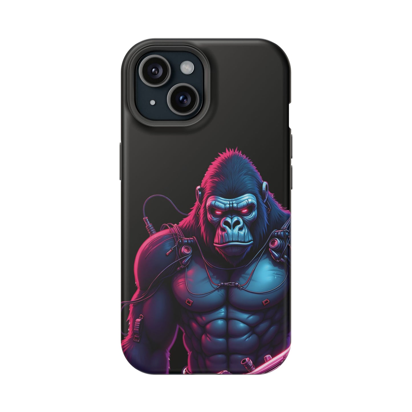 Cyber Primal Phone Case – Neon Power, Gorilla Strength