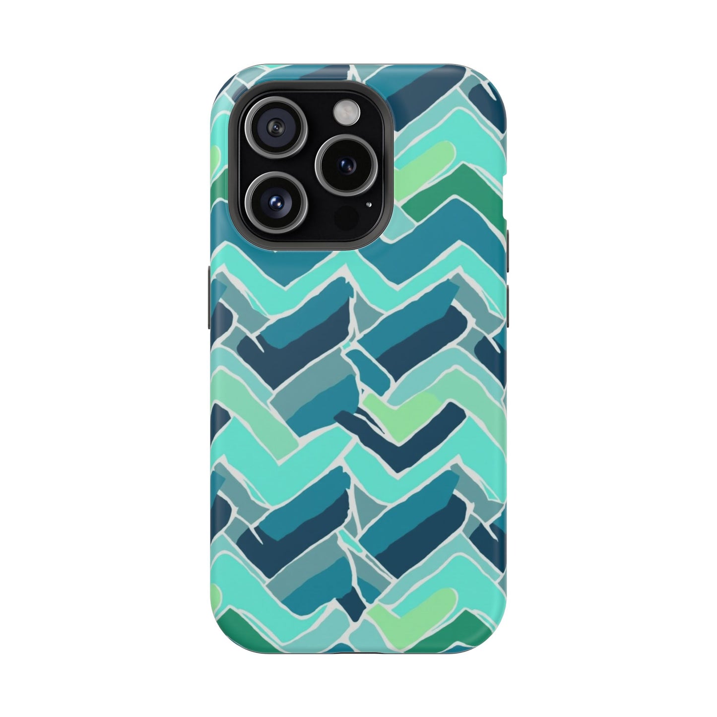 Watercolor Chevron Phone Case β Aesthetic Soft Pastel Phone Cover for iPhone | Unique Artistic Design with Floral Accents