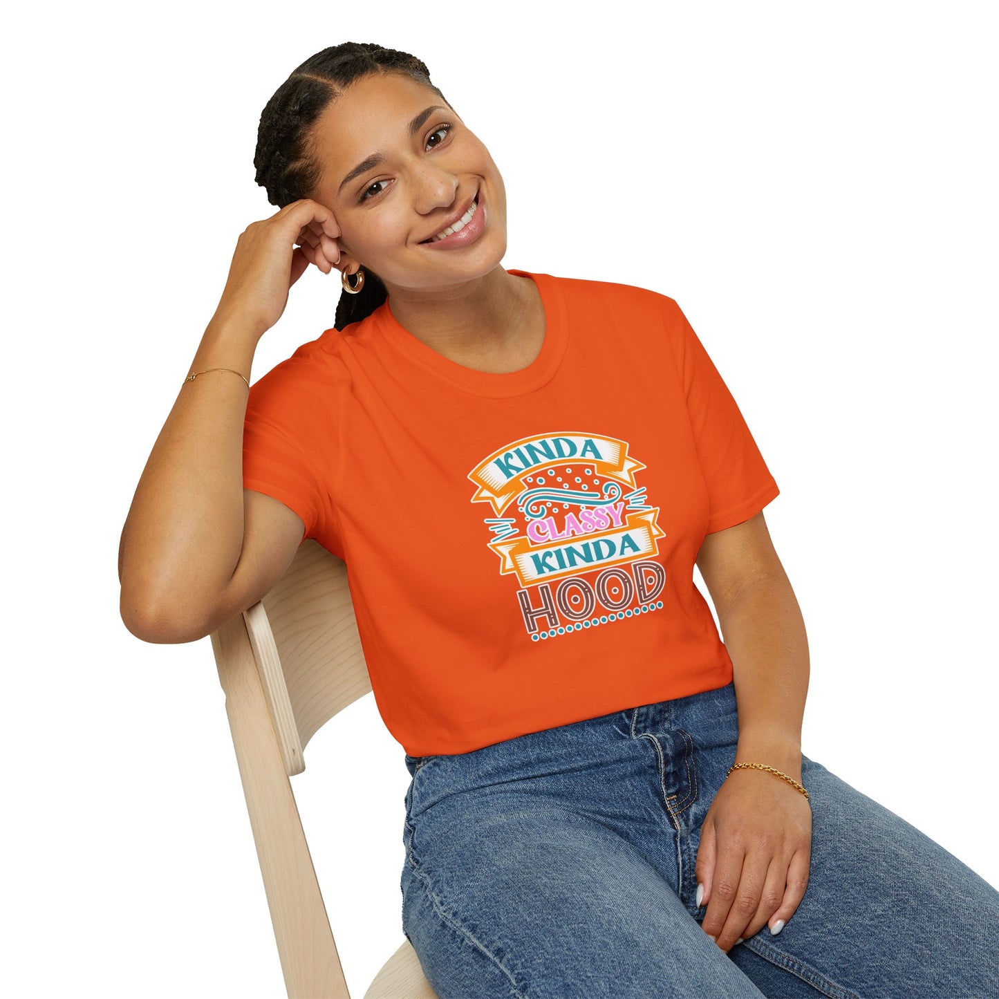 "Kinda Classy, Kinda Hood" Funny Dual-Vibe T-Shirt – Effortlessly Cool Graphic Tee for the Ironic Minimalist & Streetwise Sassy Soul