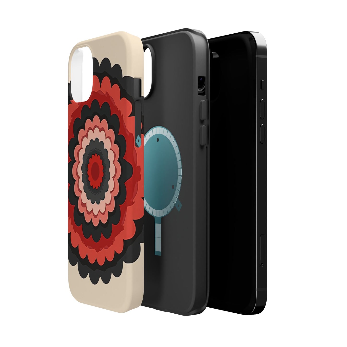 Layered Scallop Bloom iPhone Case - Retro Floral Design, Bold Aesthetic Gift Idea