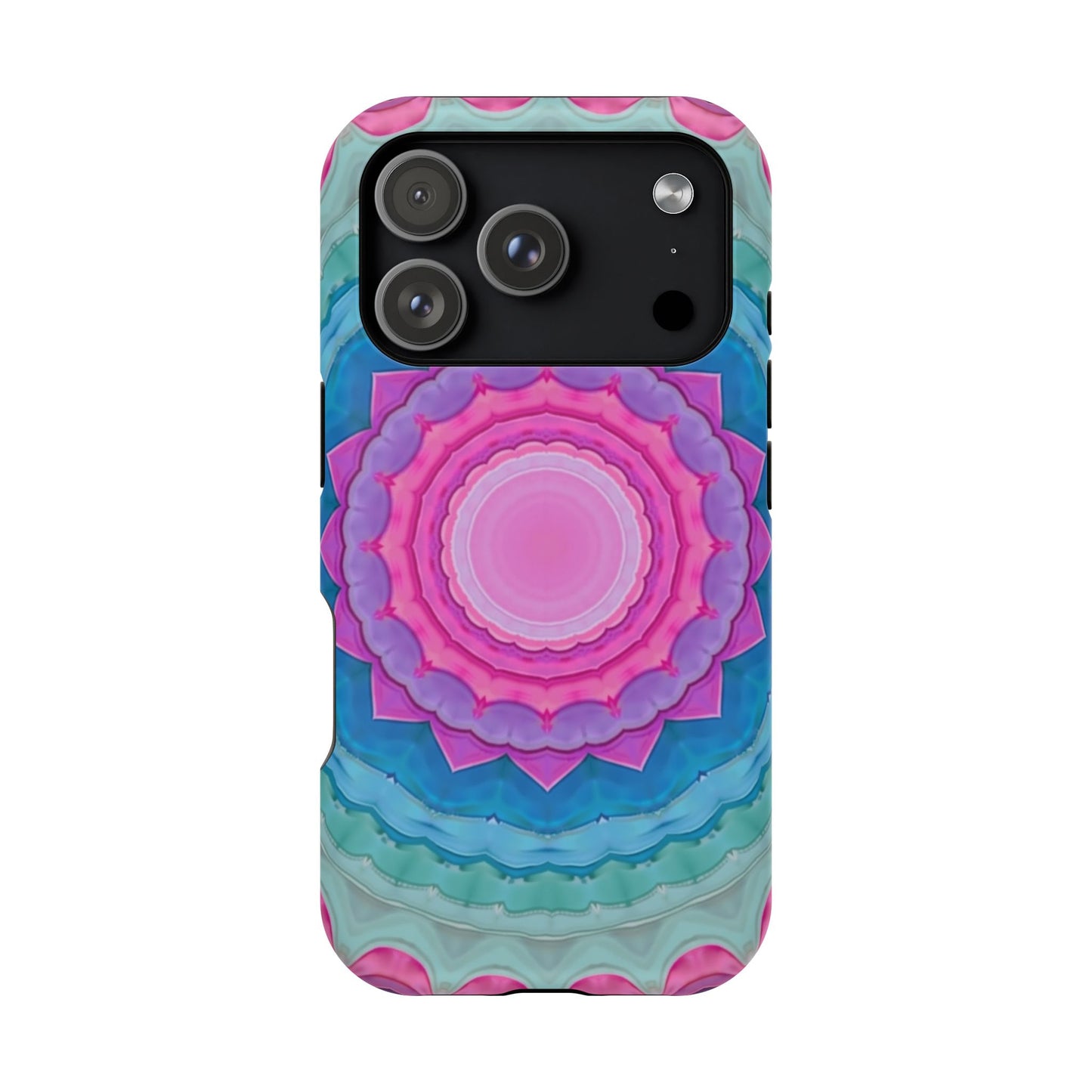 Rippled Radiance iPhone Case - Abstract Pink Floral Design, Aesthetic Gift Idea