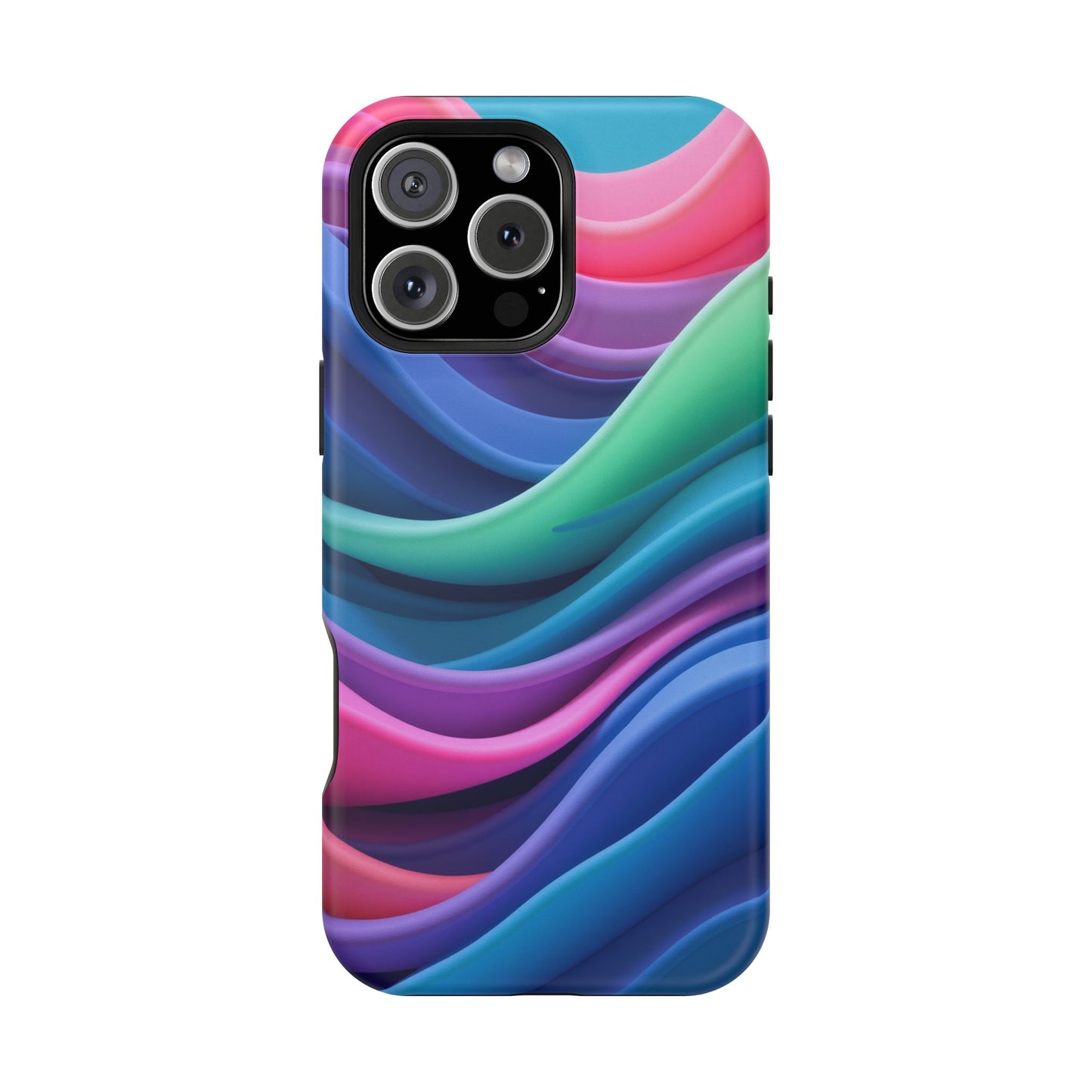 Oceanic Serenity iPhone Case - Abstract Wave Design, Calming Aesthetic Gift Idea