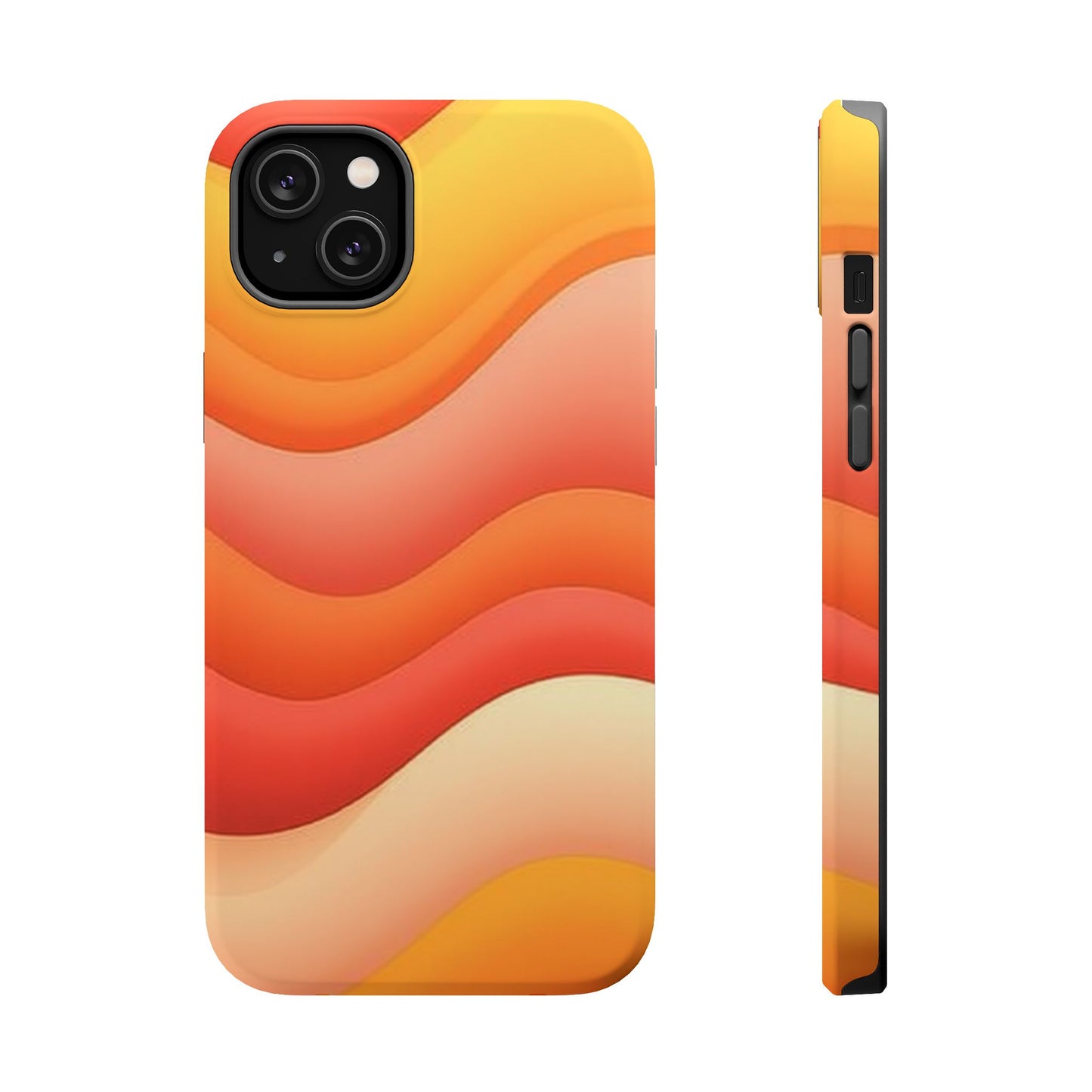 Sunset Waves Phone Case - Aesthetic Orange & Yellow Gift | Retro Summer Vibes Cases