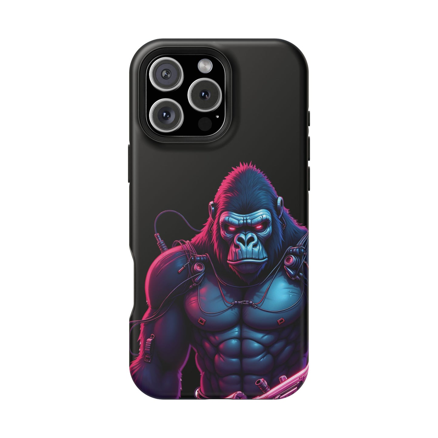 Cyber Primal Phone Case – Neon Power, Gorilla Strength