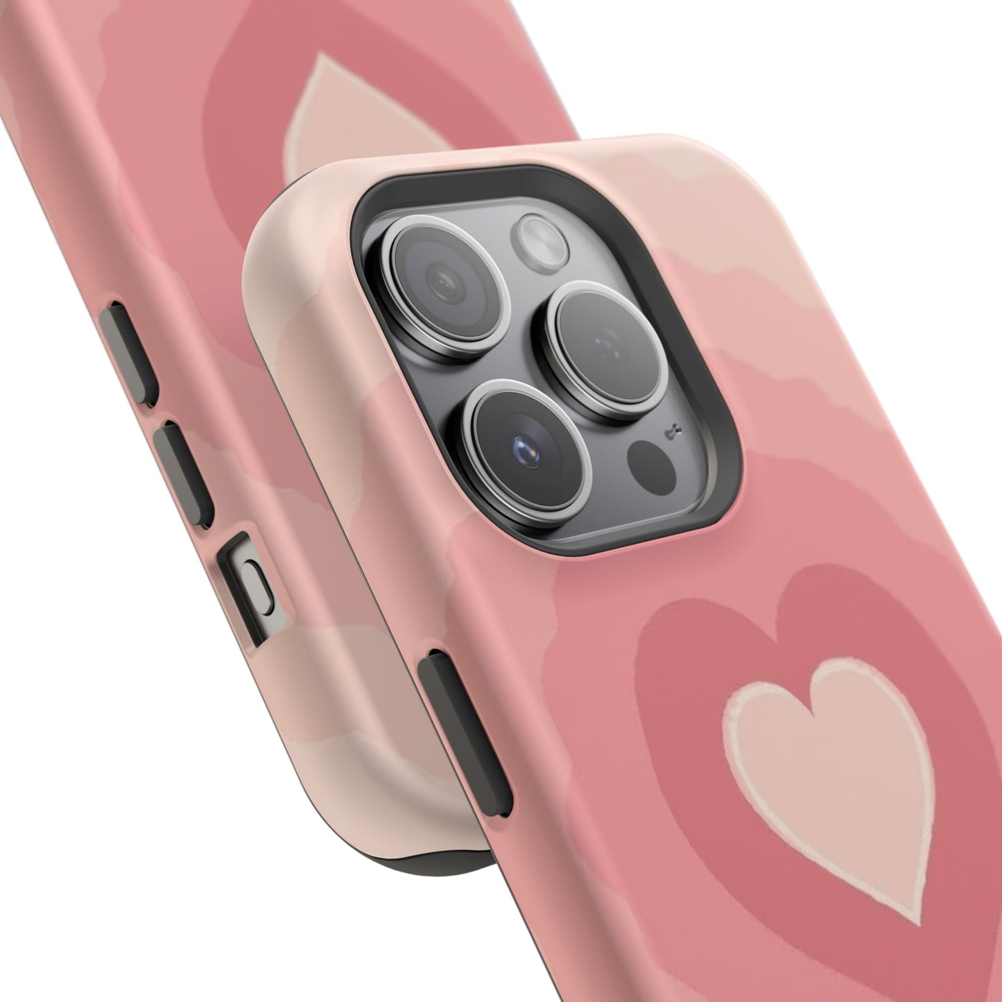 Pink Layered Heart iPhone Case - Cute Aesthetic Y2K Valentine's Gift