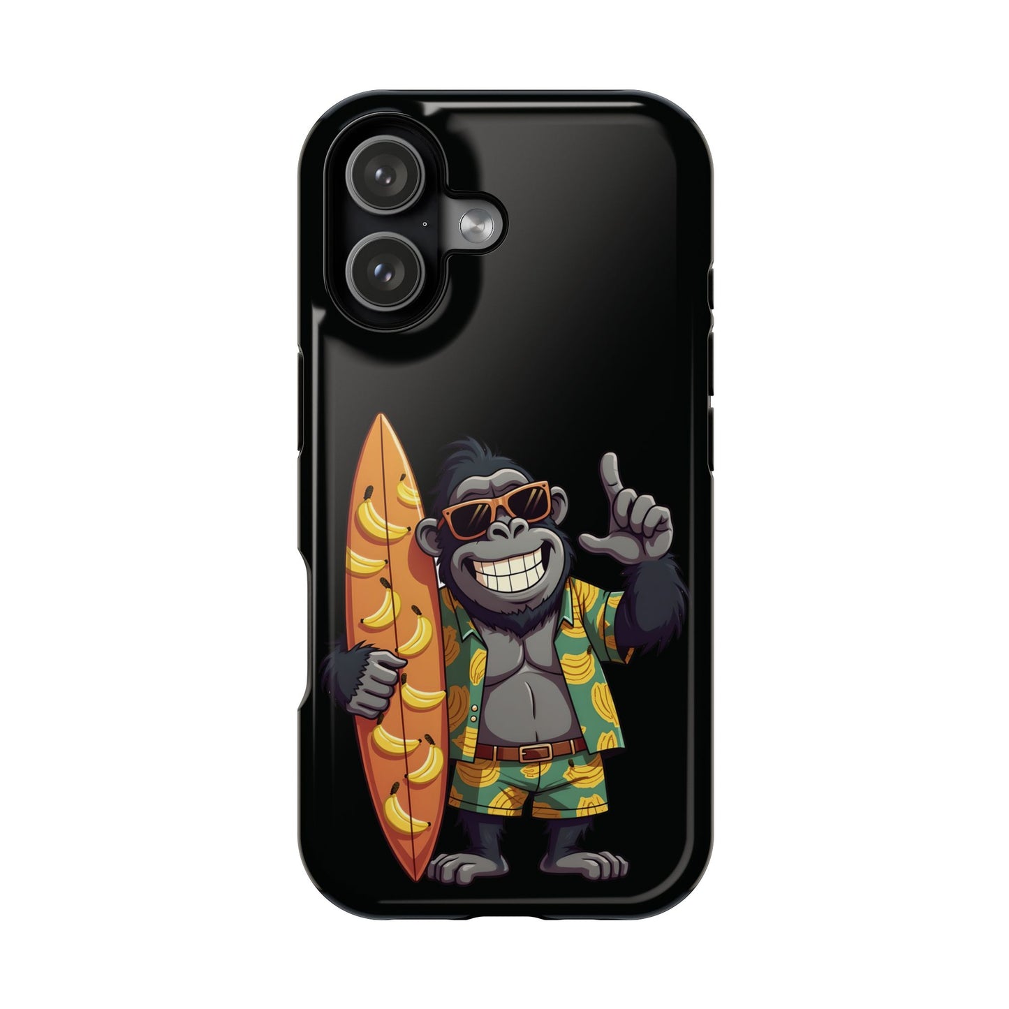 Banana Vibes Surf Gorilla Phone Case β Tropical Chill Meets Jungle Fun
