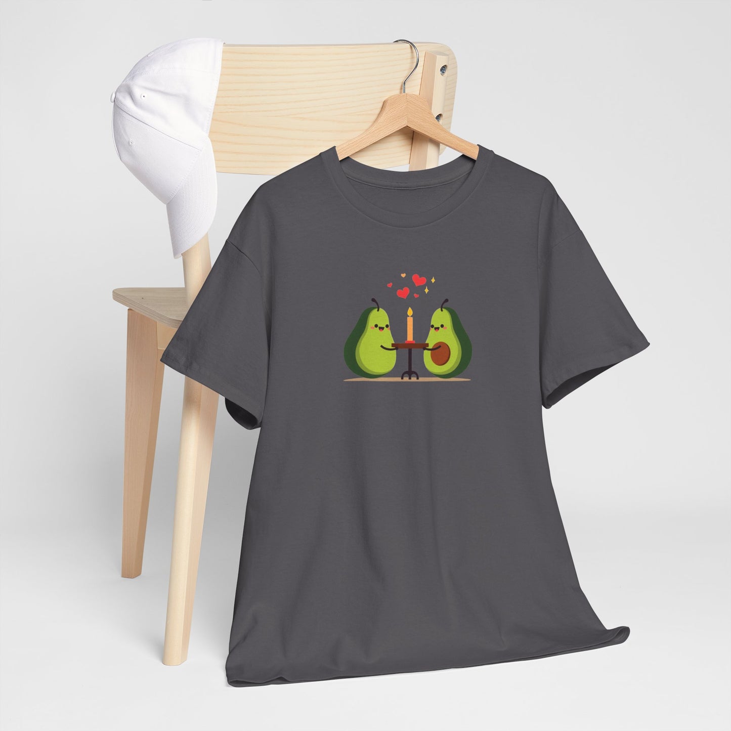 Cute Avocado Couple T-Shirt – “Avocuddles Date Night” – Funny Romantic Tee for Foodie Lovers & Veggie Fans