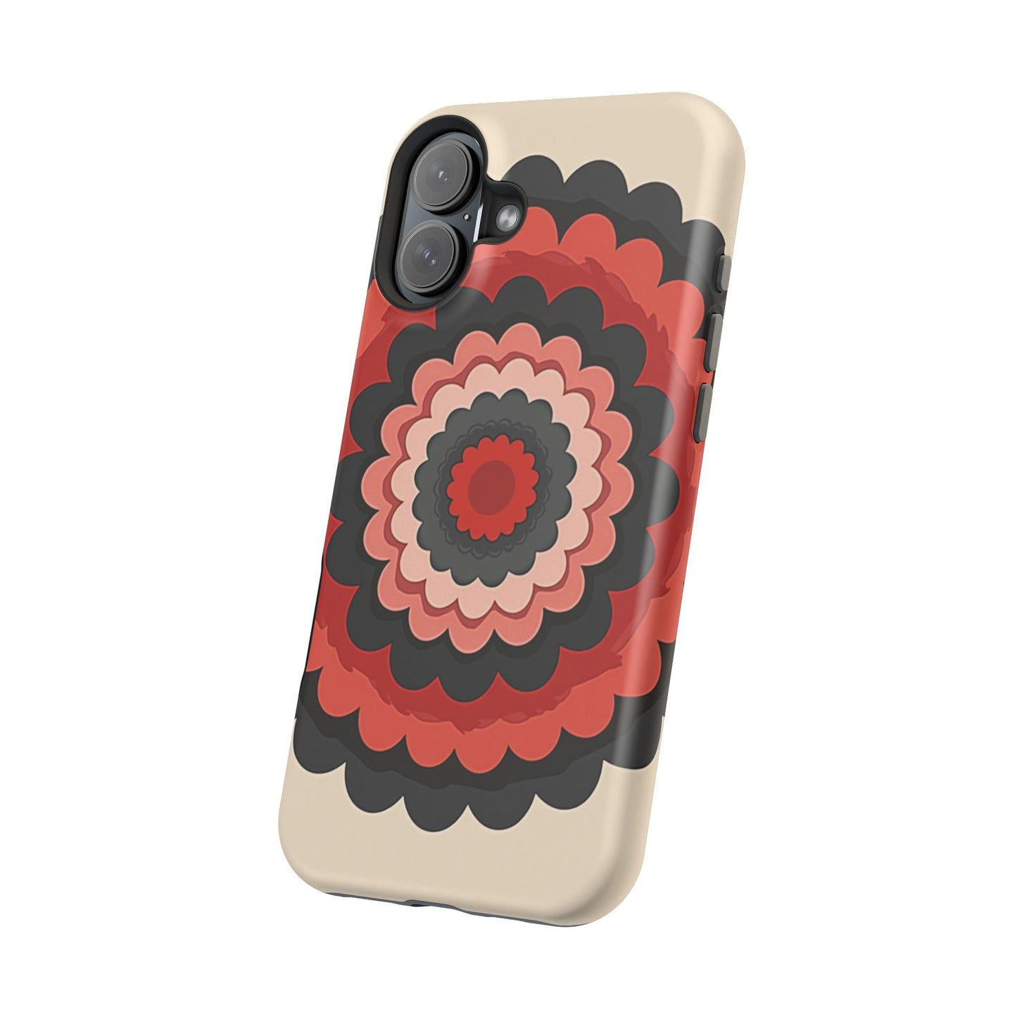 Layered Scallop Bloom iPhone Case - Retro Floral Design, Bold Aesthetic Gift Idea