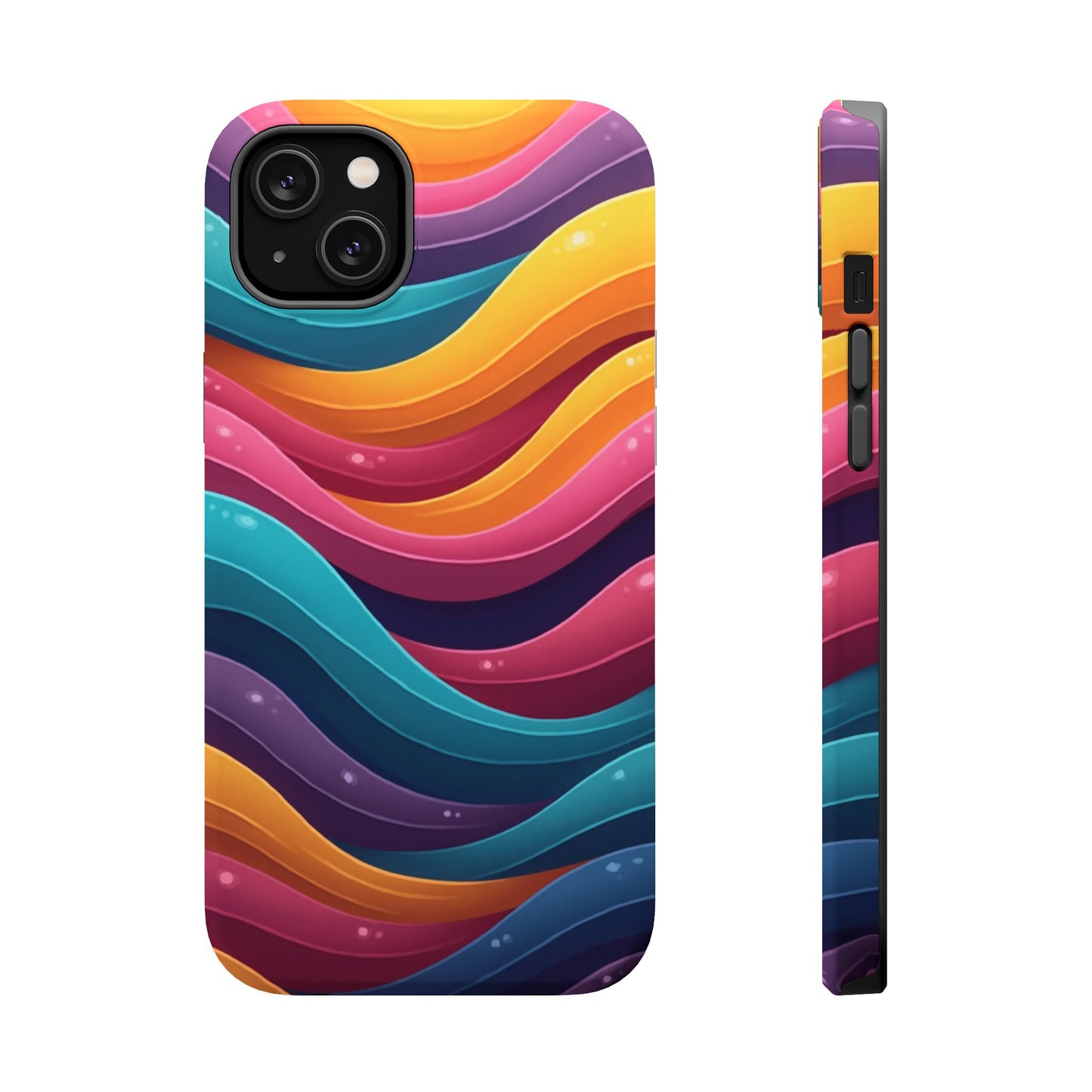 Colorful Wave Phone Case - Aesthetic iPhone Case, Bright Gift Idea, Trendy Summer Accessory