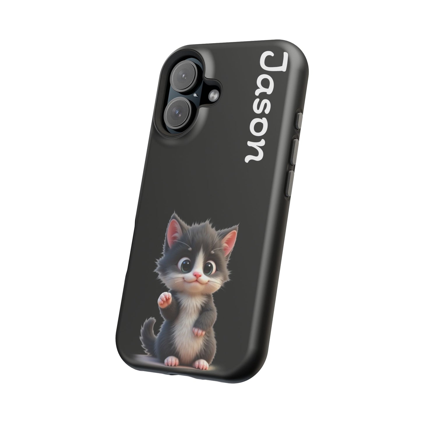 Personalized Kitten Phone Case - Custom Name Cat Lover Gift | Cute Black iPhone Cases for Women & Girls