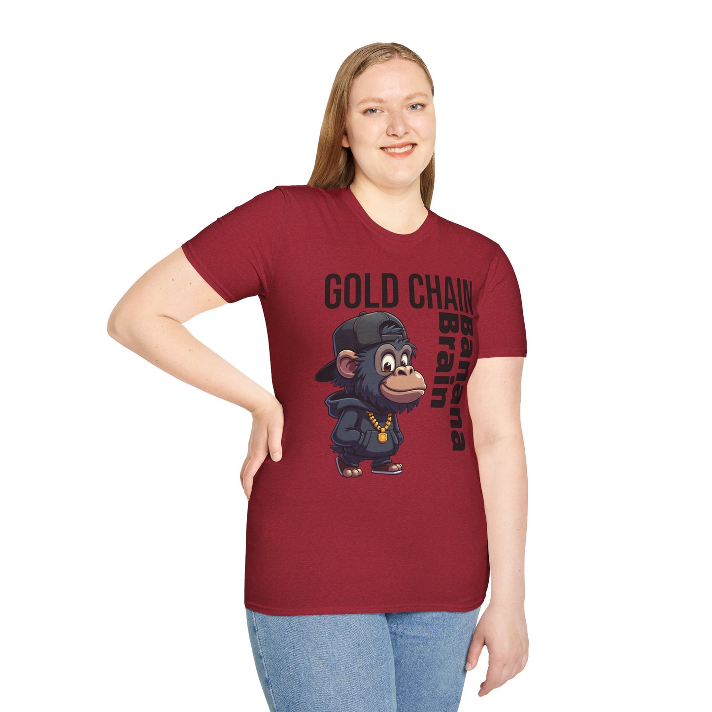 Gold Chain Banana Brain β Funny Hip-Hop Chimp T-Shirt