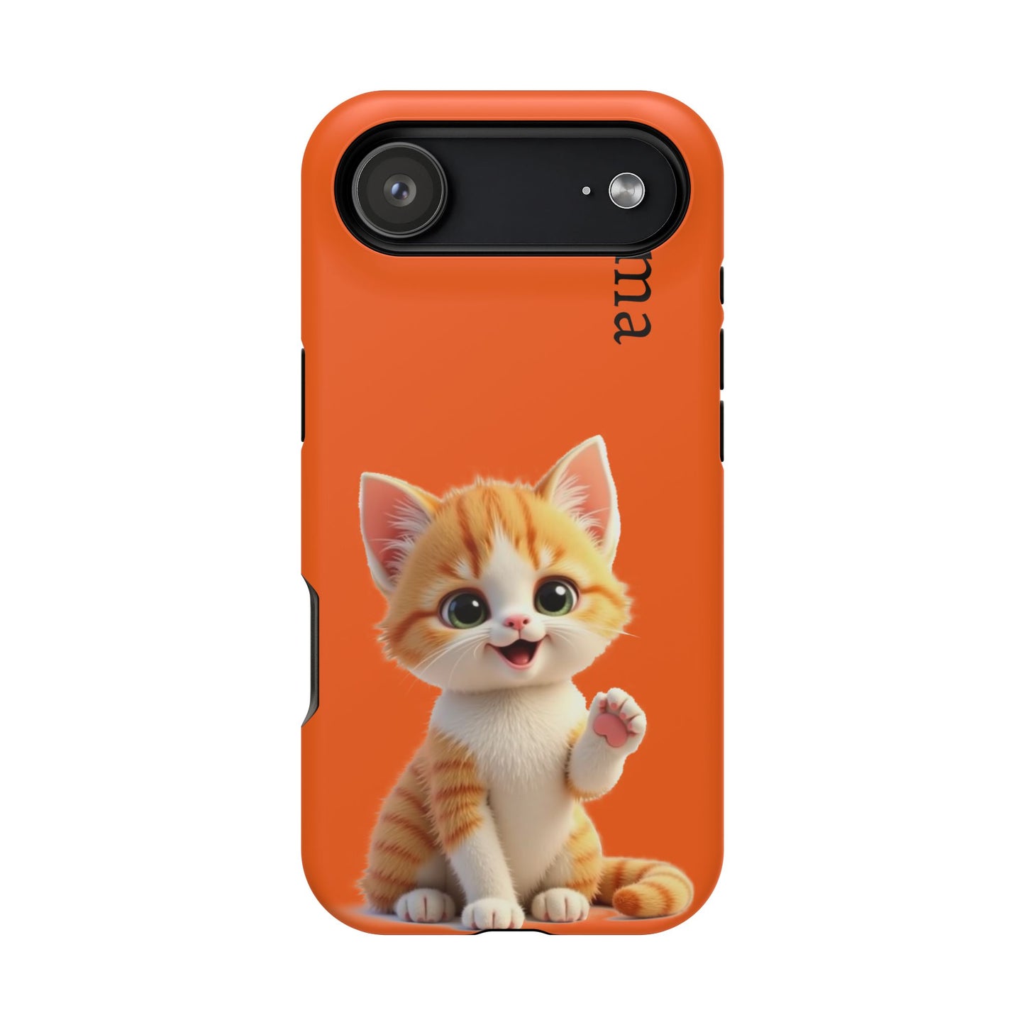 Personalized Orange Tabby Cat Phone Case - Custom Name Gift for Cat Lovers | Kawaii Kitten Cases for Girls & Women