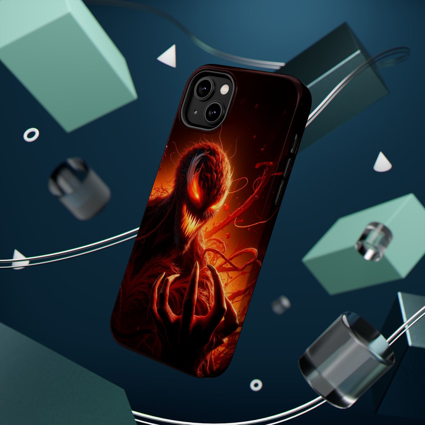 Fiery Alien Phone Case - Aesthetic iPhone Case | Sci-Fi Art Design | Gifts for Him | Unique Phone Accessories