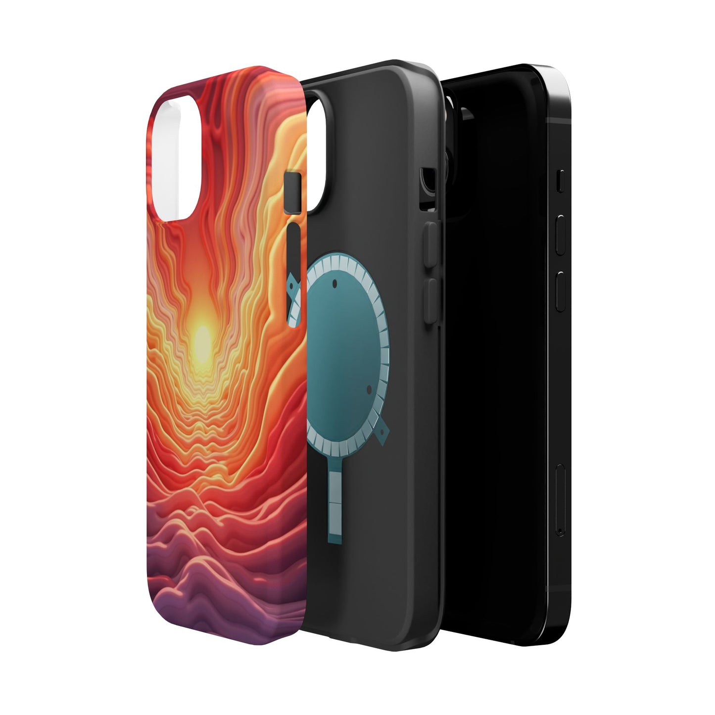 Golden Glow iPhone Case - Sunset Landscape Design, Aesthetic Gift Idea