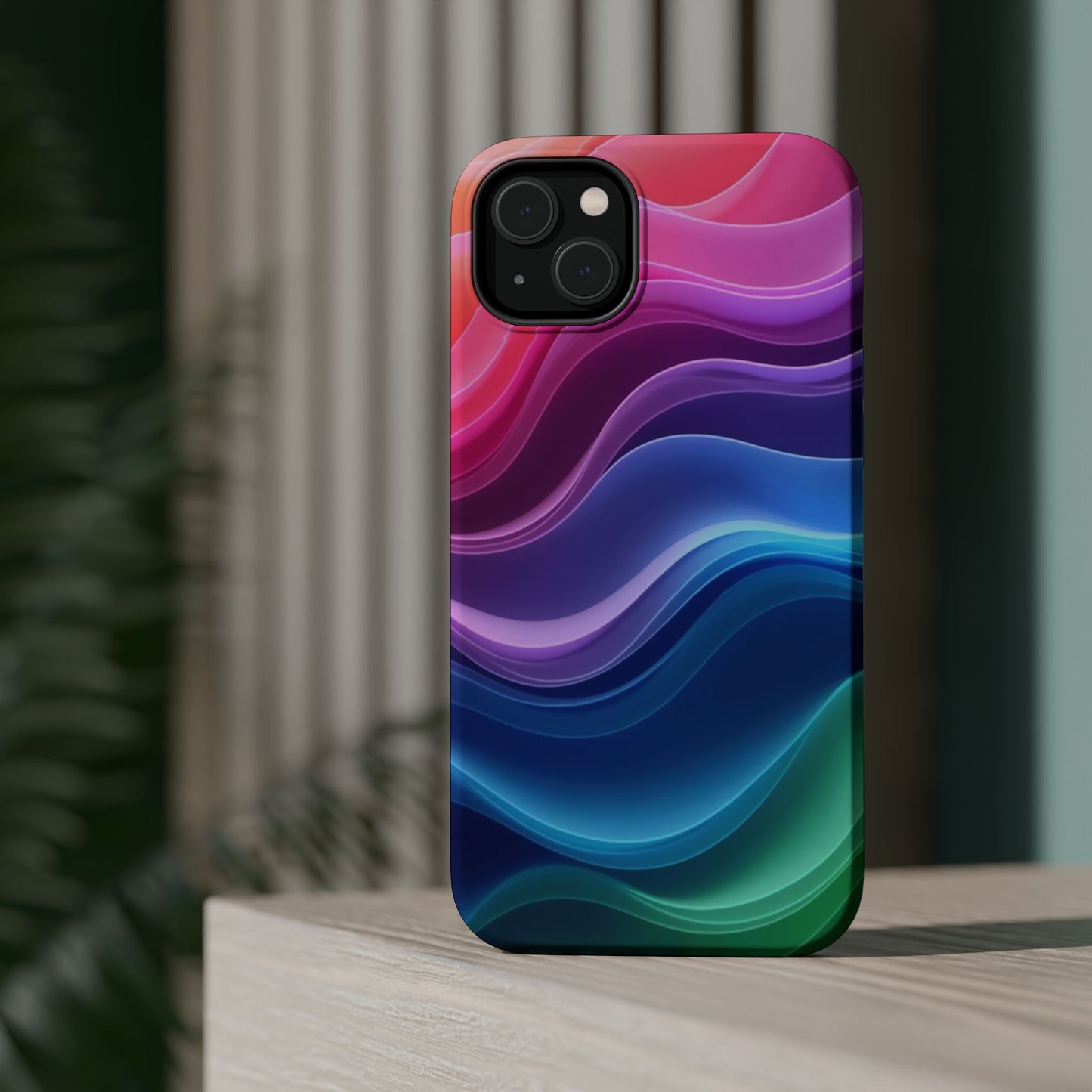 Pastel Wave Phone Case - Aesthetic iPhone Case | Lavender & Blue Gradient Design | Gifts for Her | Unique Art Print