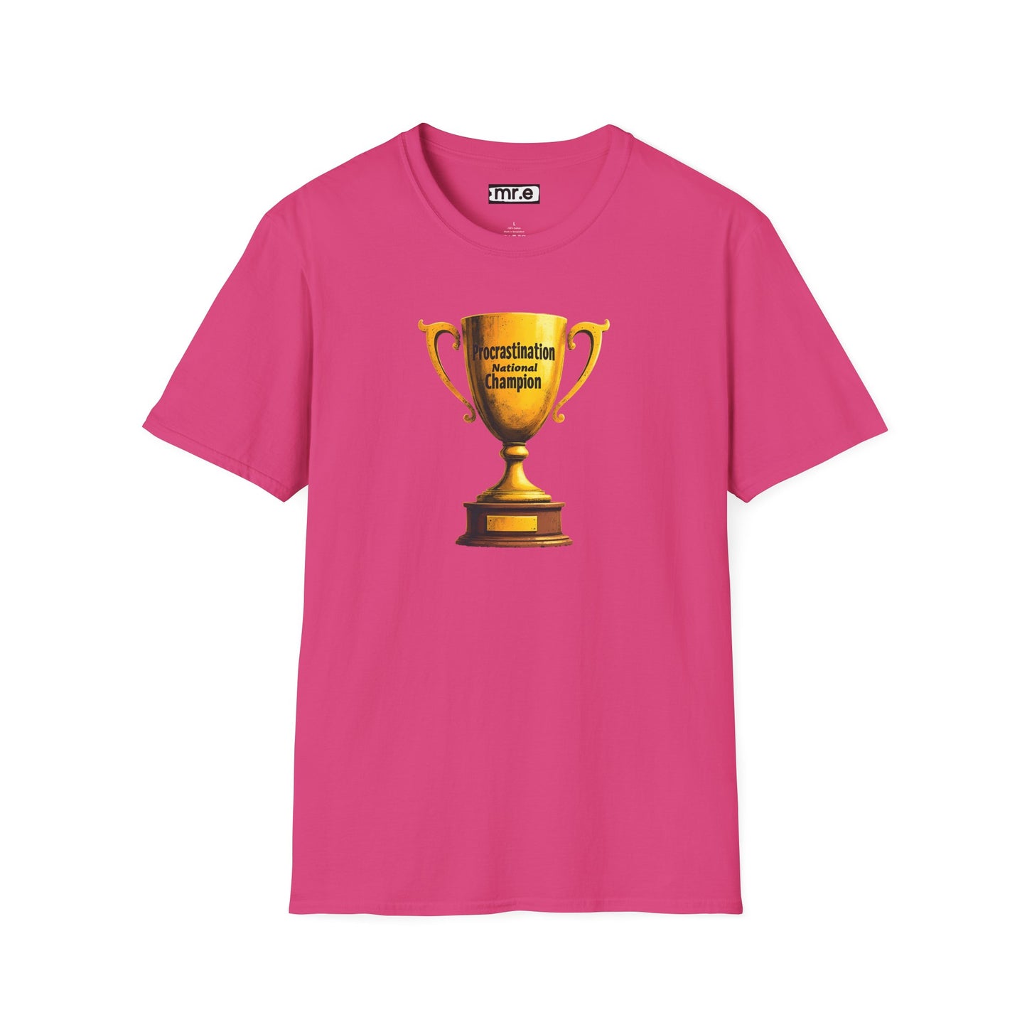 Funny Trophy T-Shirt – “Procrastination National Champion” Tee – Sarcastic Humor Gift for Lazy Legends