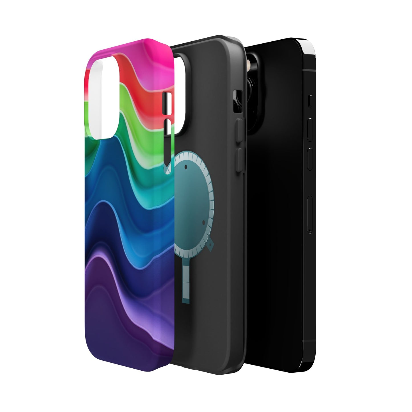 Rainbow Wave Phone Case - Aesthetic Ocean Design | iPhone 14-17 Cases | Nature Gifts for Her, Colorful Trendy Accessory