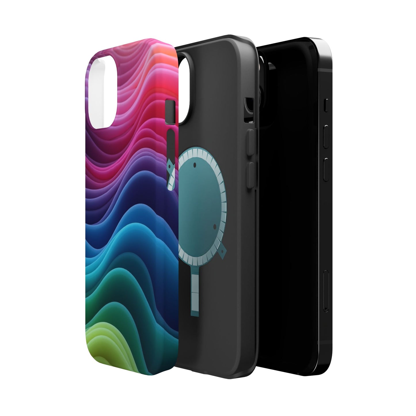 Colorful Wave Phone Case - Aesthetic iPhone Case | Rainbow Ripple Design | Trendy Gifts for Her | Unique Art Print