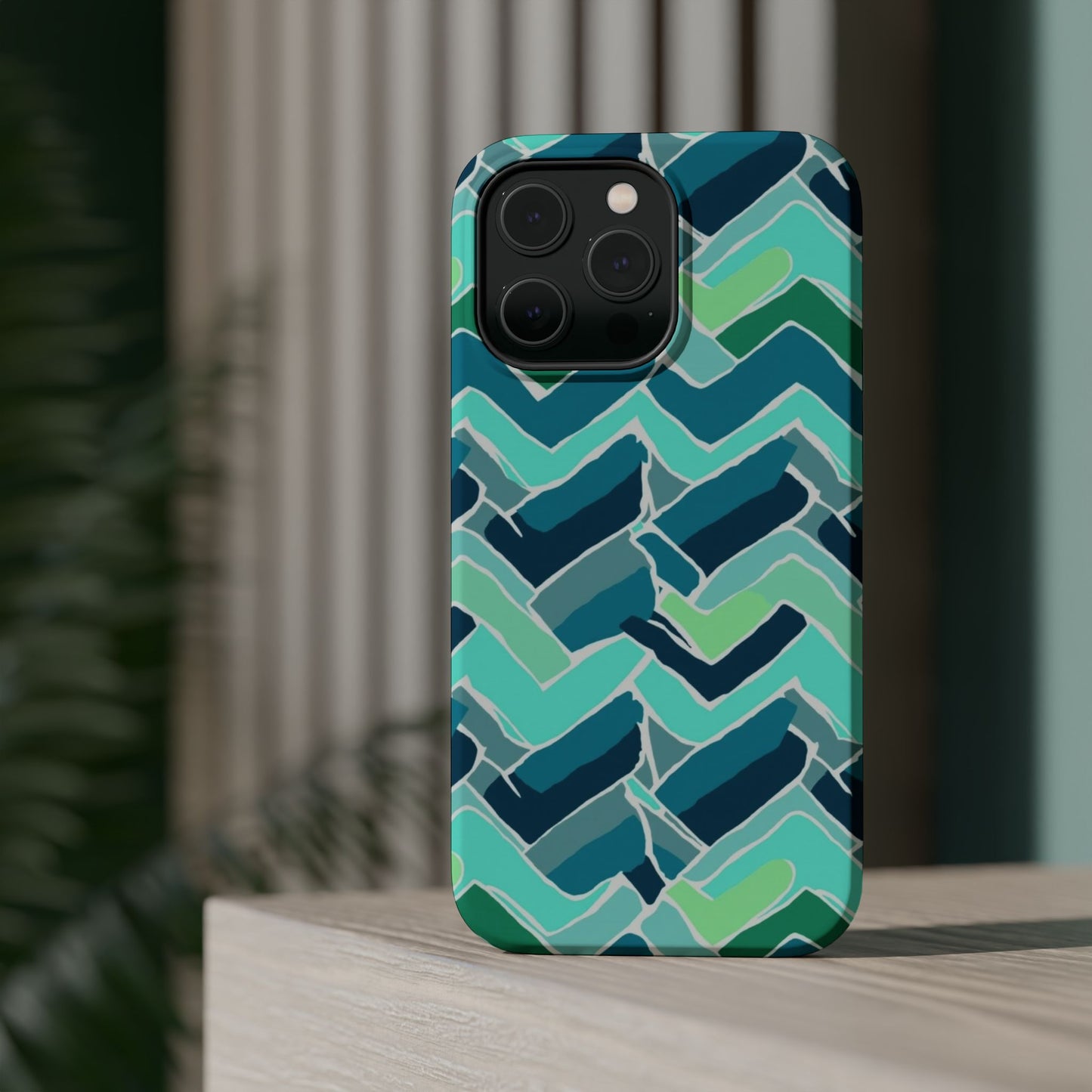 Watercolor Chevron Phone Case β Aesthetic Soft Pastel Phone Cover for iPhone | Unique Artistic Design with Floral Accents