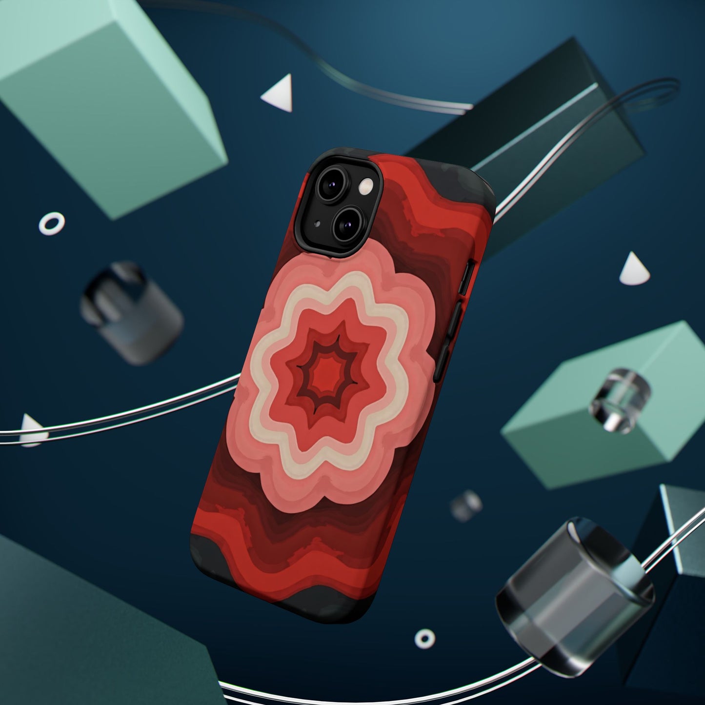 Retro Flower Phone Case - Aesthetic iPhone Case, 70s Inspired Gift, Groovy Pattern Design