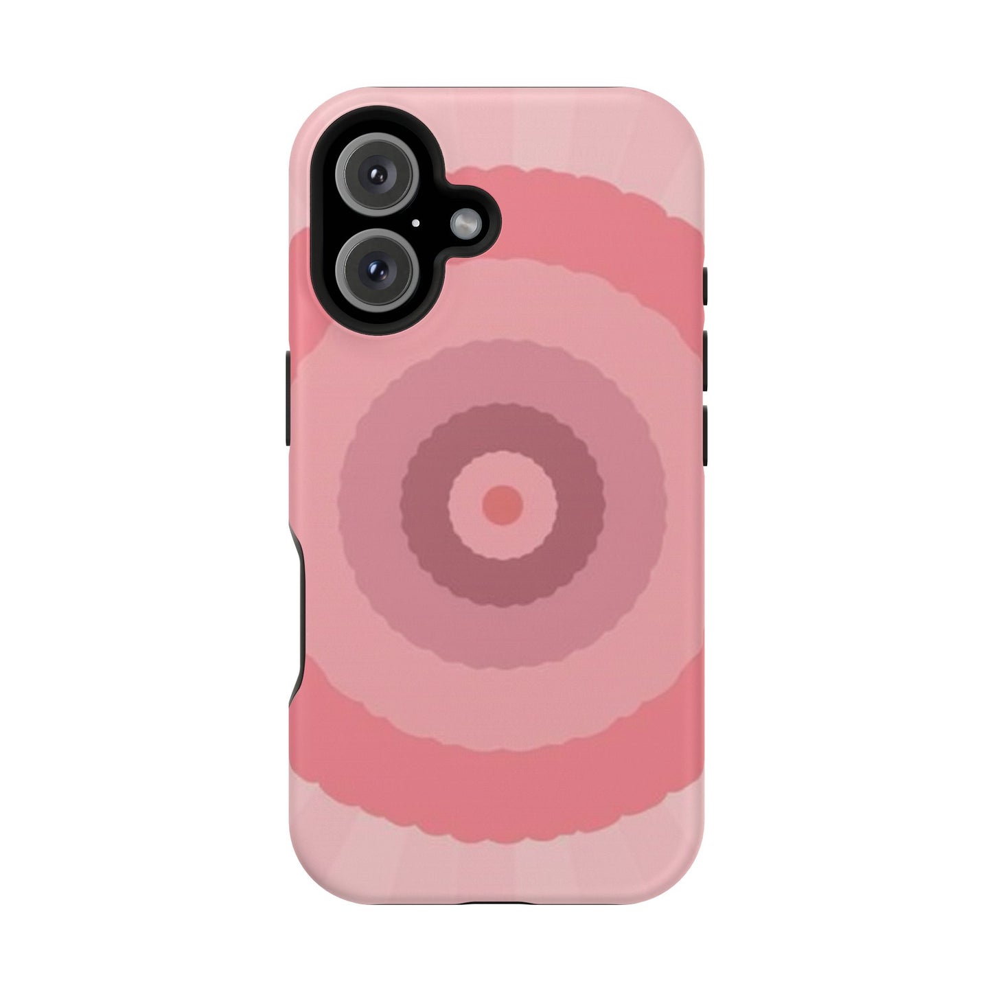 Retro Pink iPhone Case - 70s Aesthetic Wave Design - Cute Y2K Accessory