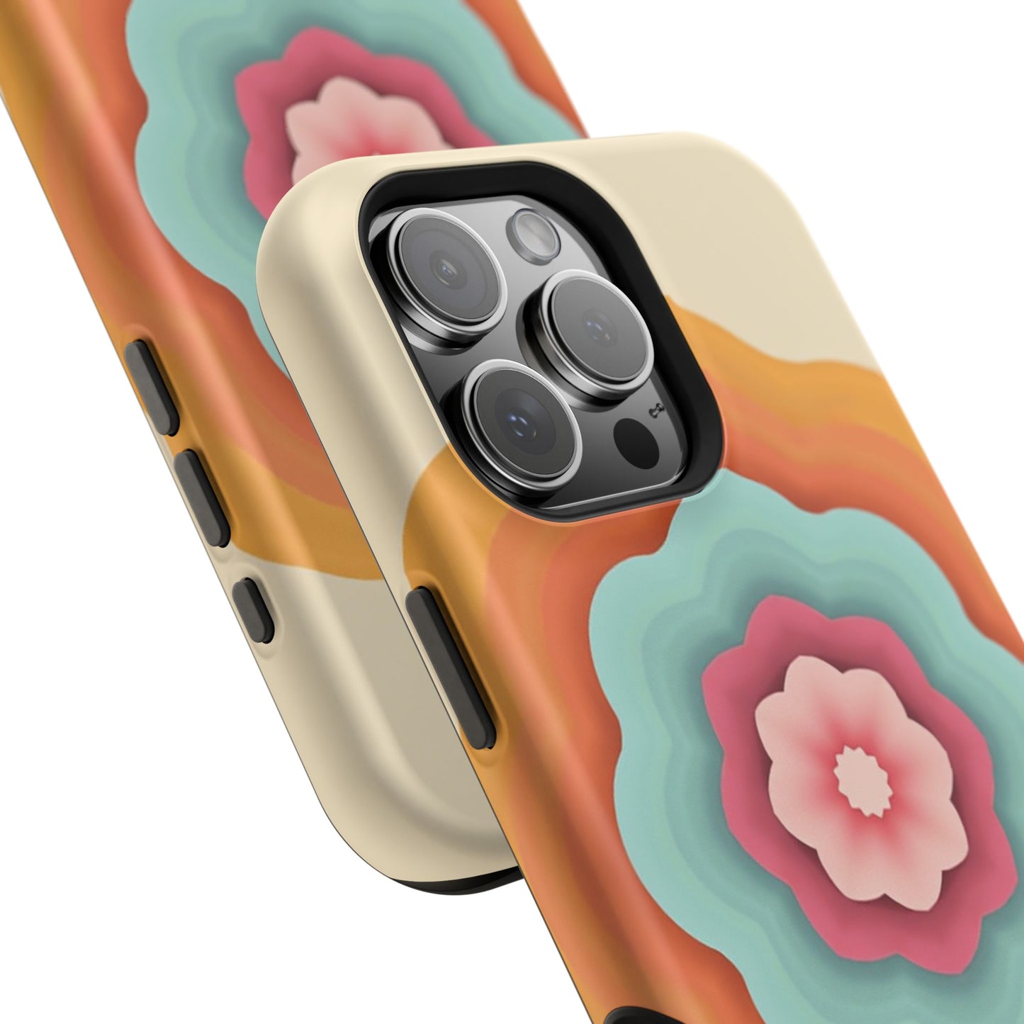 Retro Flower Phone Case - 70s Aesthetic iPhone Case, Vintage Gift Idea, Layered Floral Design