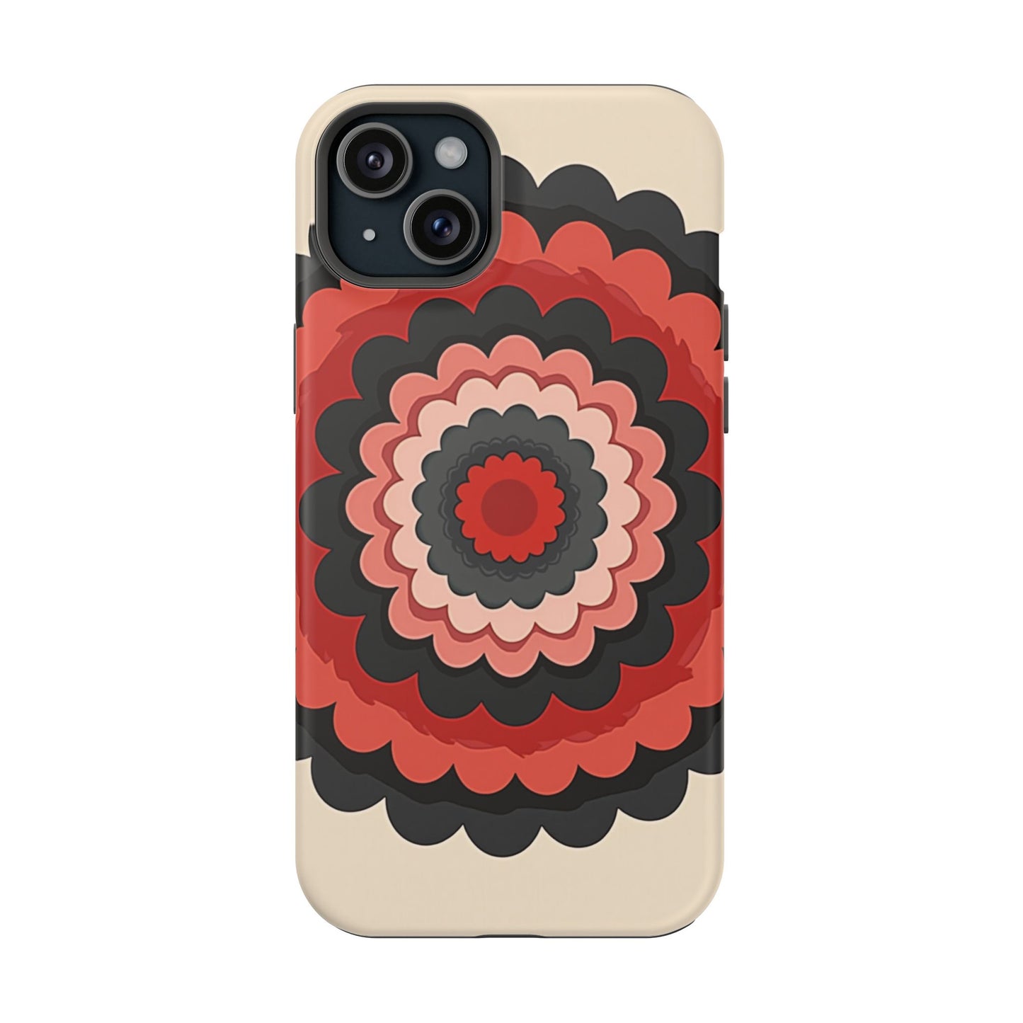 Layered Scallop Bloom iPhone Case - Retro Floral Design, Bold Aesthetic Gift Idea