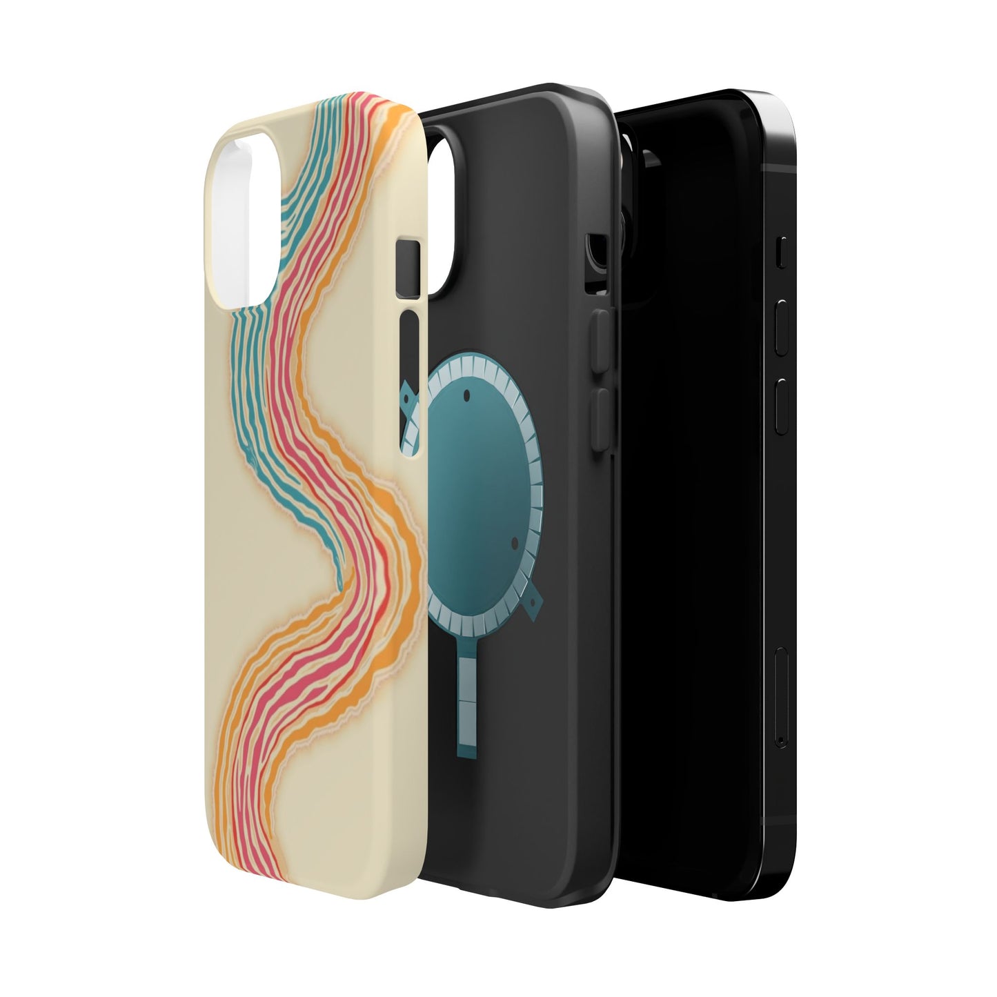 Abstract Flow Phone Case - Pastel Streamline Design