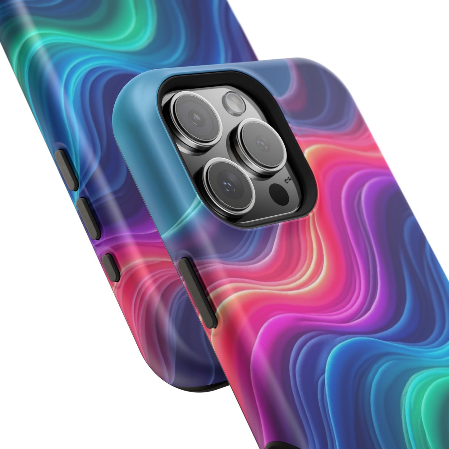 Neon Wave Phone Case - Aesthetic Glowing Design | iPhone 14-17 Cases | Trendy Gifts for Her, Rave Accessory