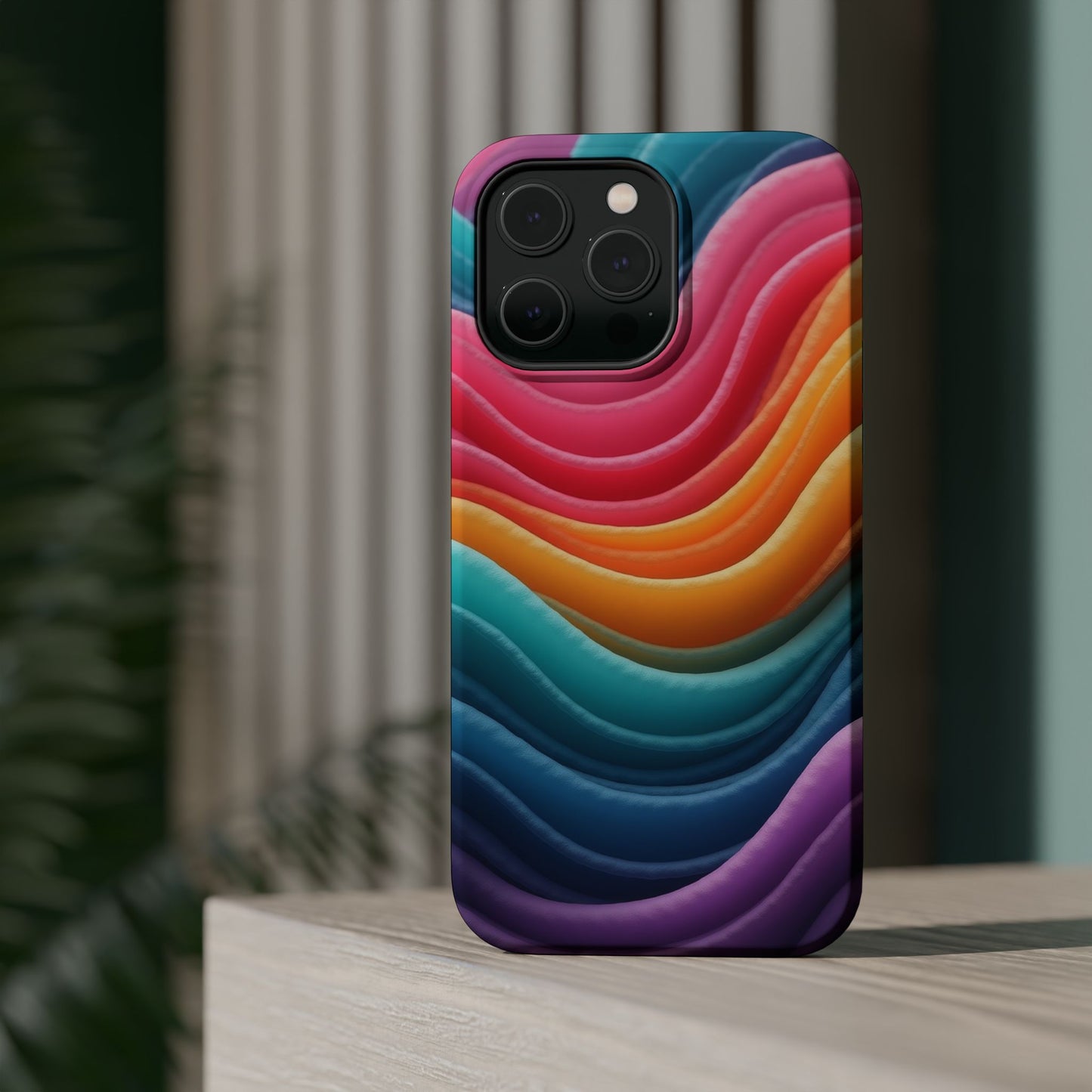 Colorful Wave Phone Case - Aesthetic iPhone Case, Pride Gift Idea, Trendy Summer Accessory