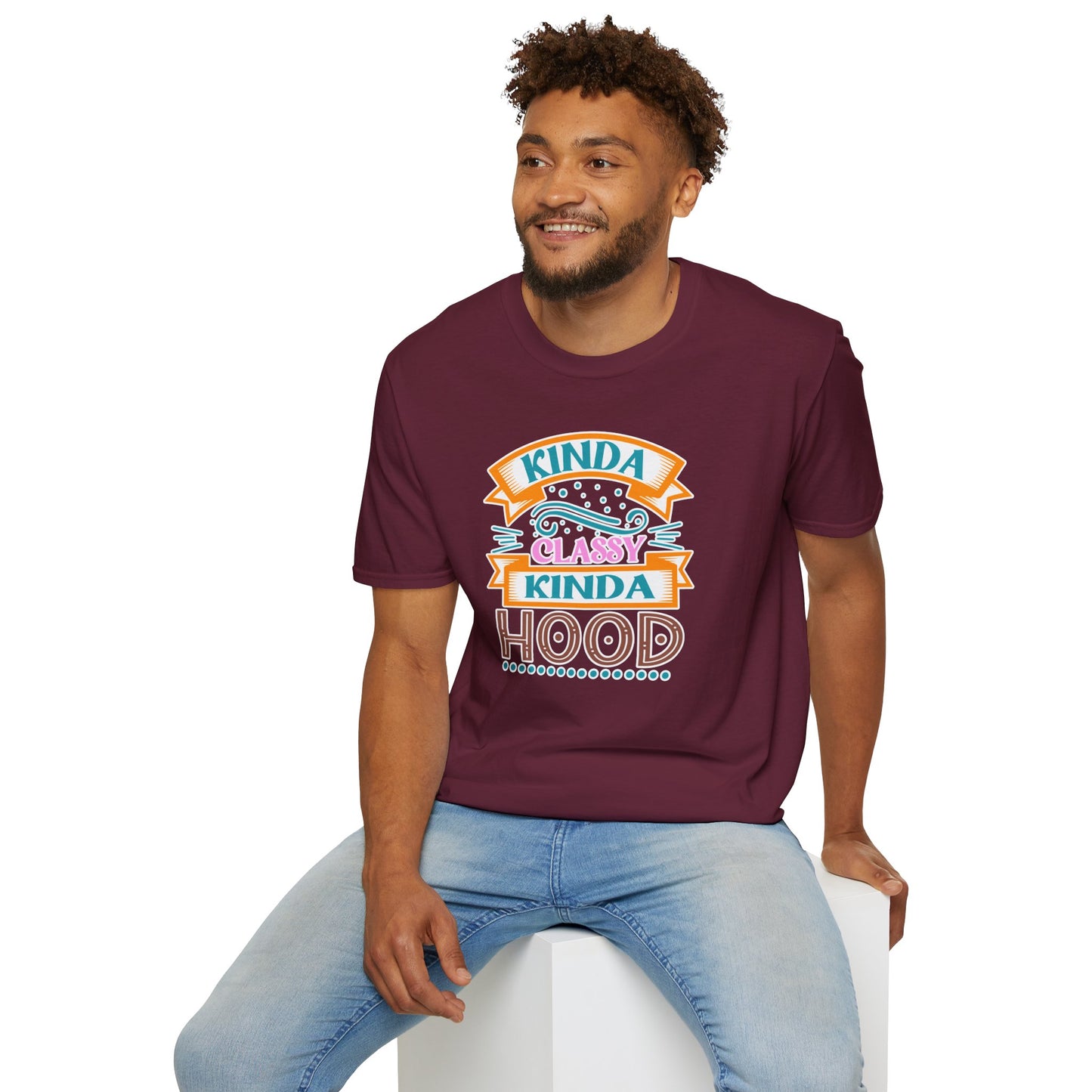 "Kinda Classy, Kinda Hood" Funny Dual-Vibe T-Shirt – Effortlessly Cool Graphic Tee for the Ironic Minimalist & Streetwise Sassy Soul