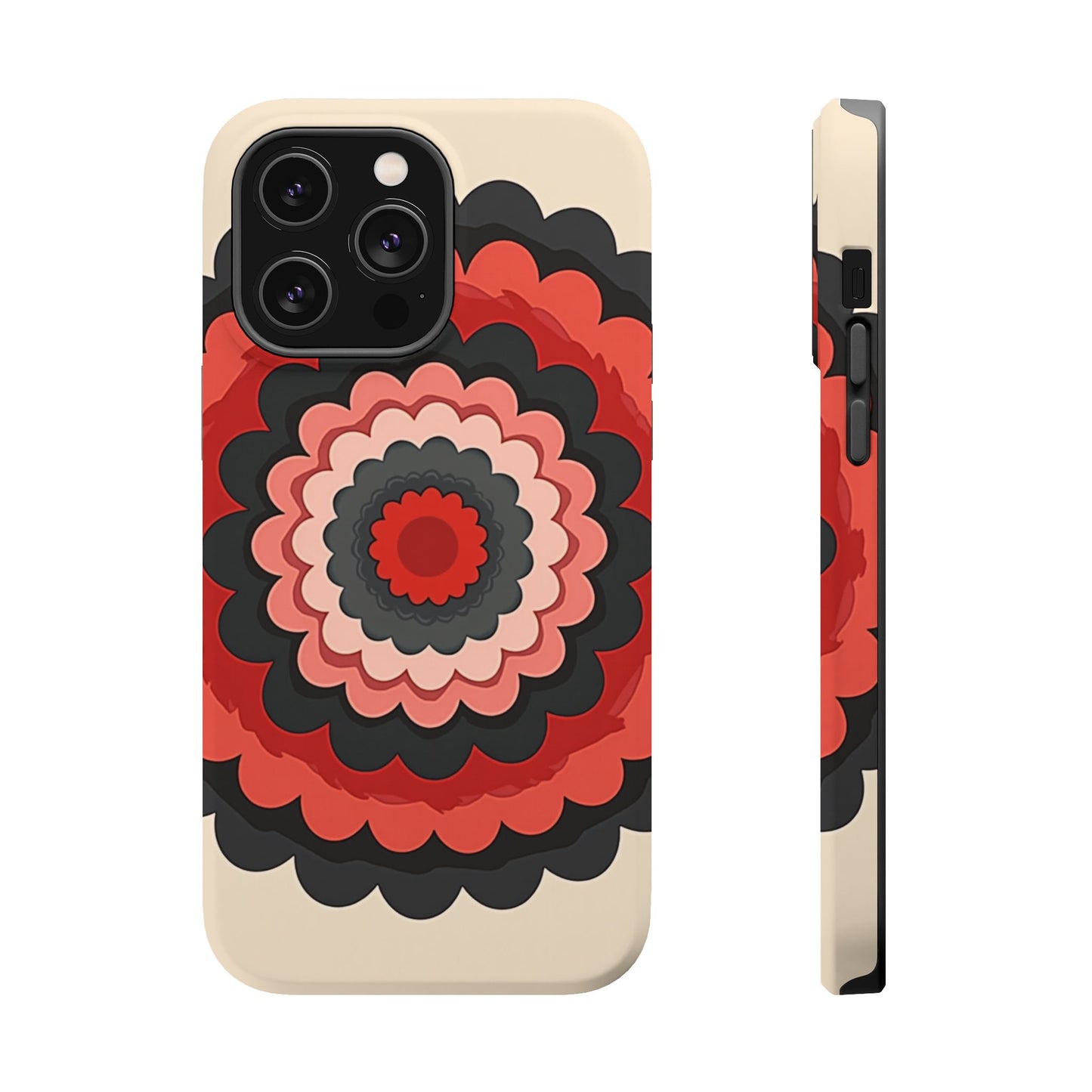 Layered Scallop Bloom iPhone Case - Retro Floral Design, Bold Aesthetic Gift Idea