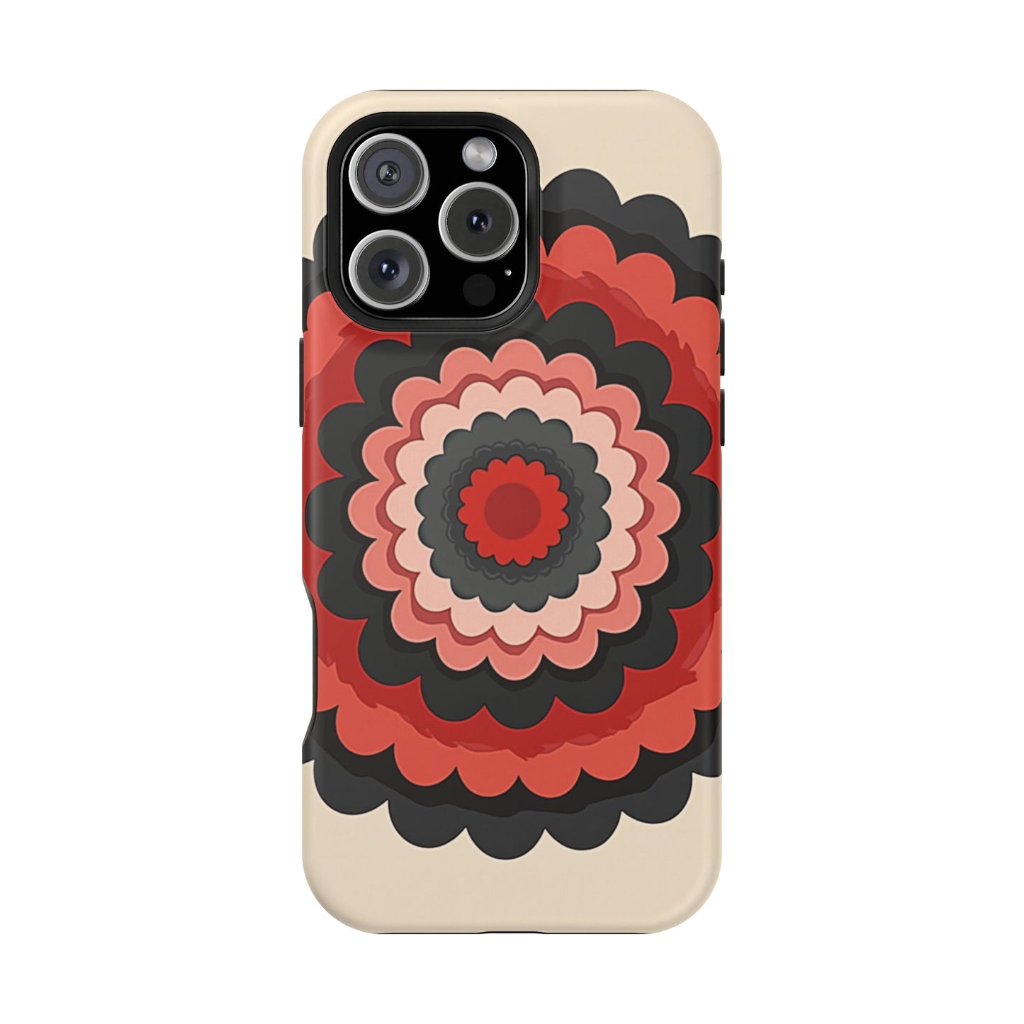 Layered Scallop Bloom iPhone Case - Retro Floral Design, Bold Aesthetic Gift Idea