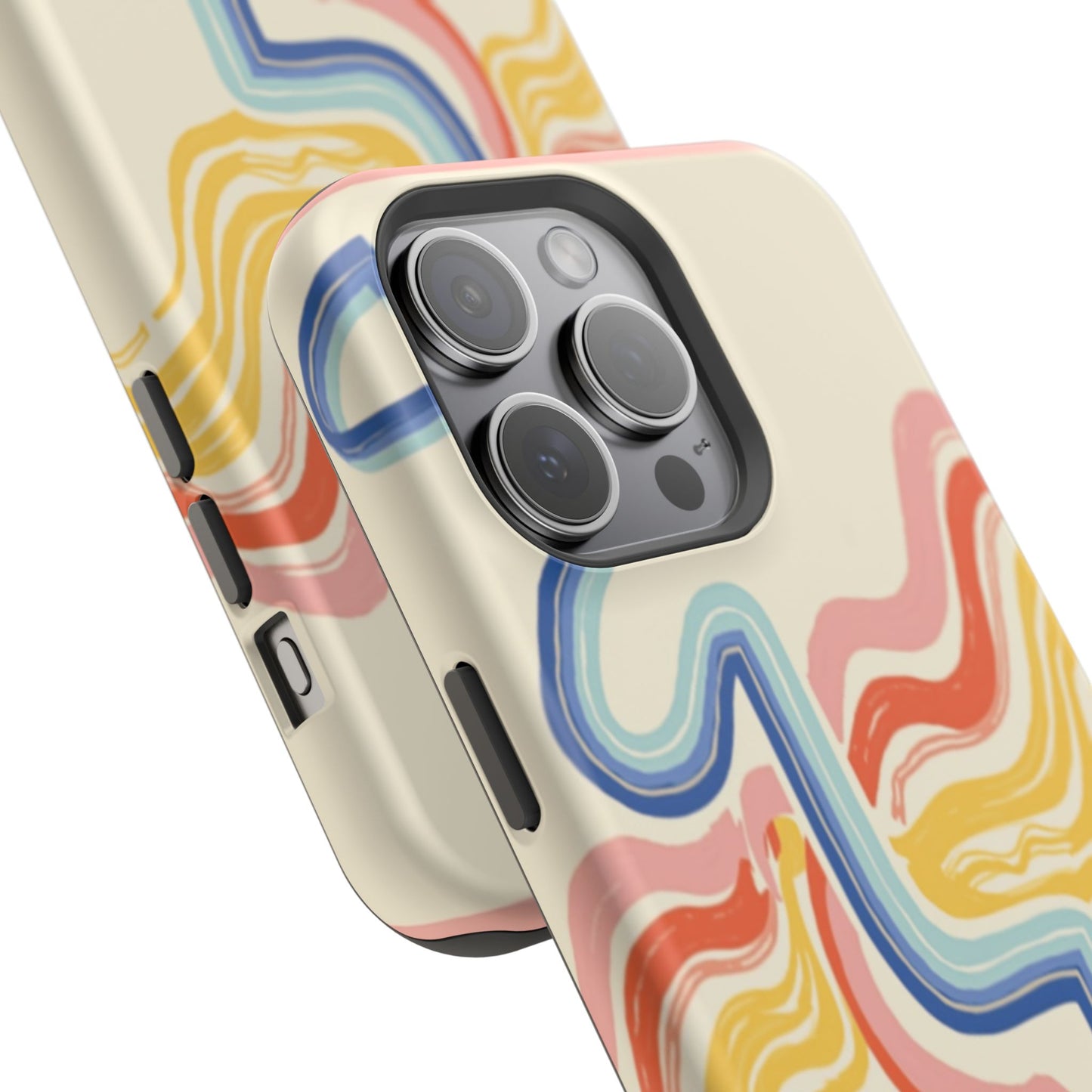 Retro Wave iPhone Case - Aesthetic Streamline Design, Trendy Gift Idea