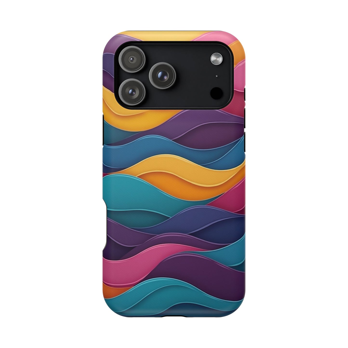 Colorful Wave Phone Case - Aesthetic iPhone Case, Bright Gift Idea, Trendy Summer Accessory