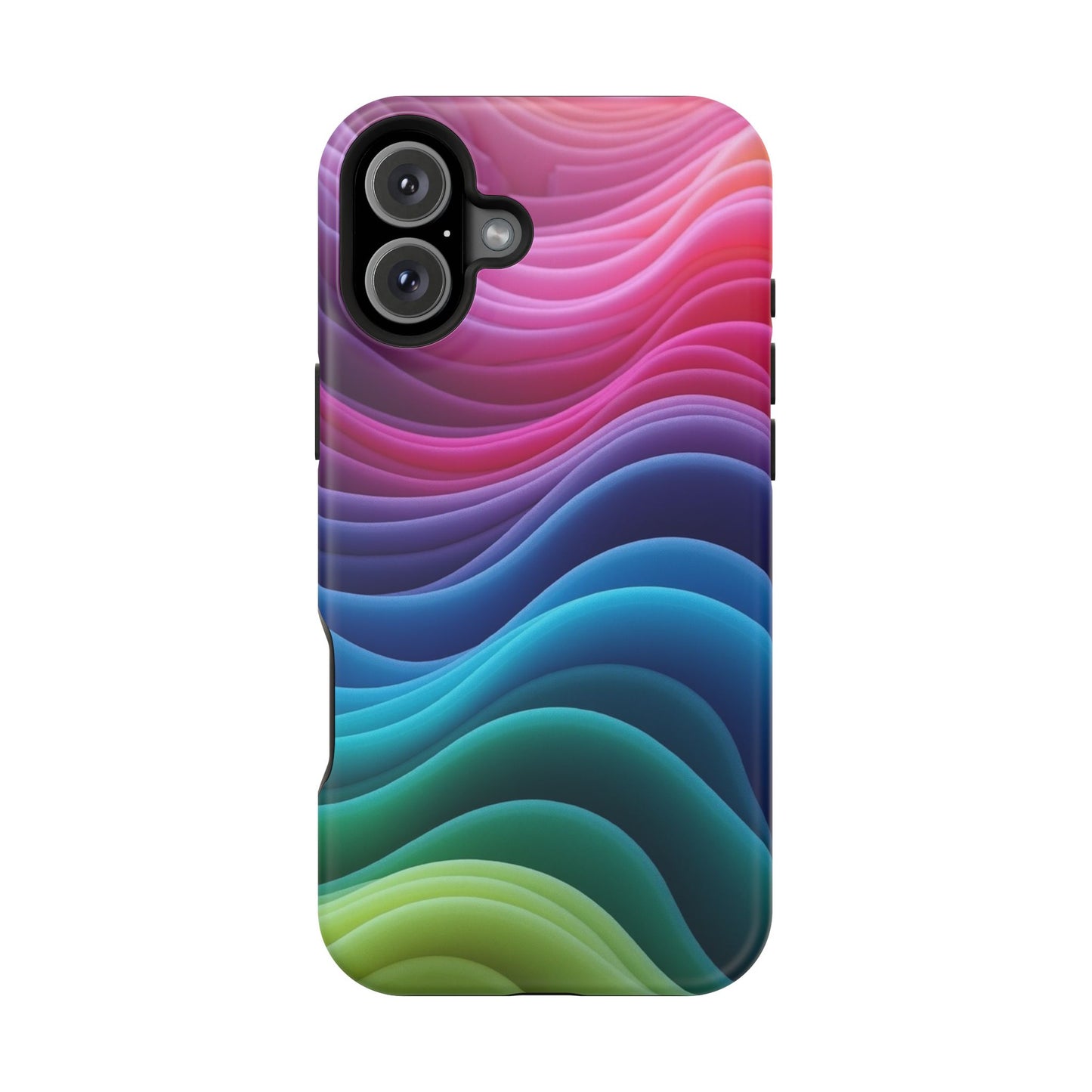 Colorful Wave Phone Case - Aesthetic iPhone Case | Rainbow Ripple Design | Trendy Gifts for Her | Unique Art Print